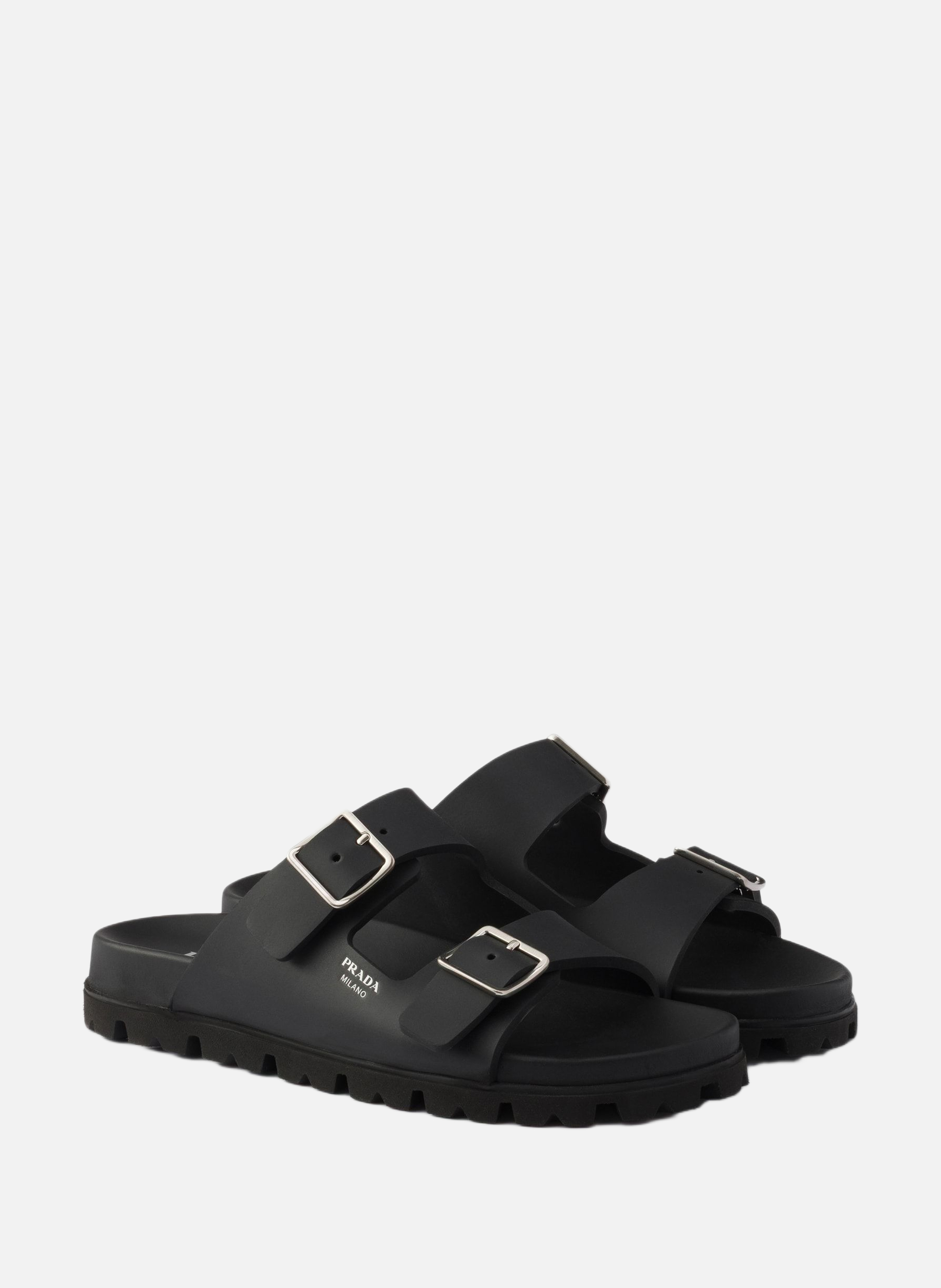 Mules en gomme PRADA Noir