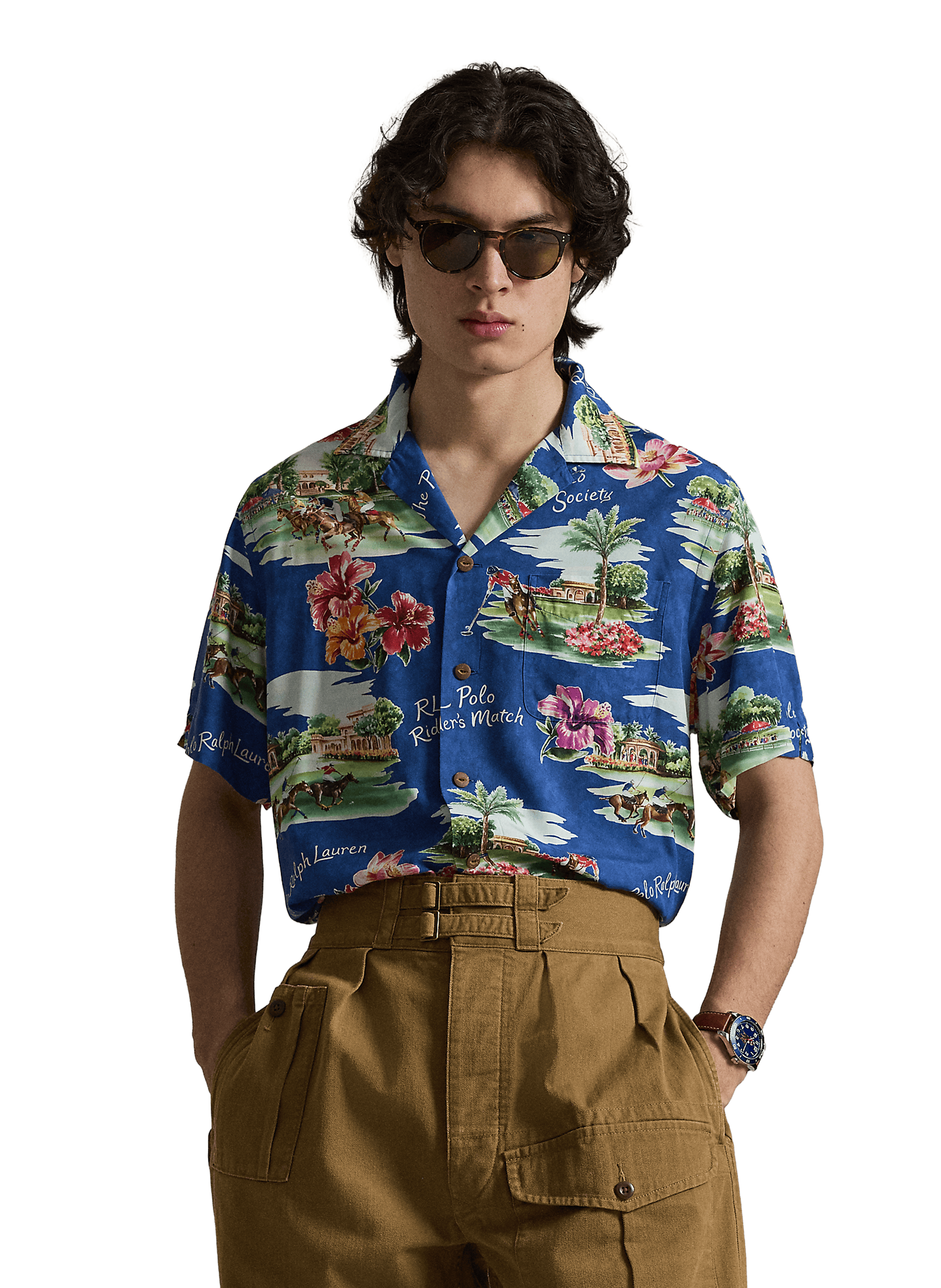 Short-sleeved cotton printed shirt POLO RALPH LAUREN Multicolour