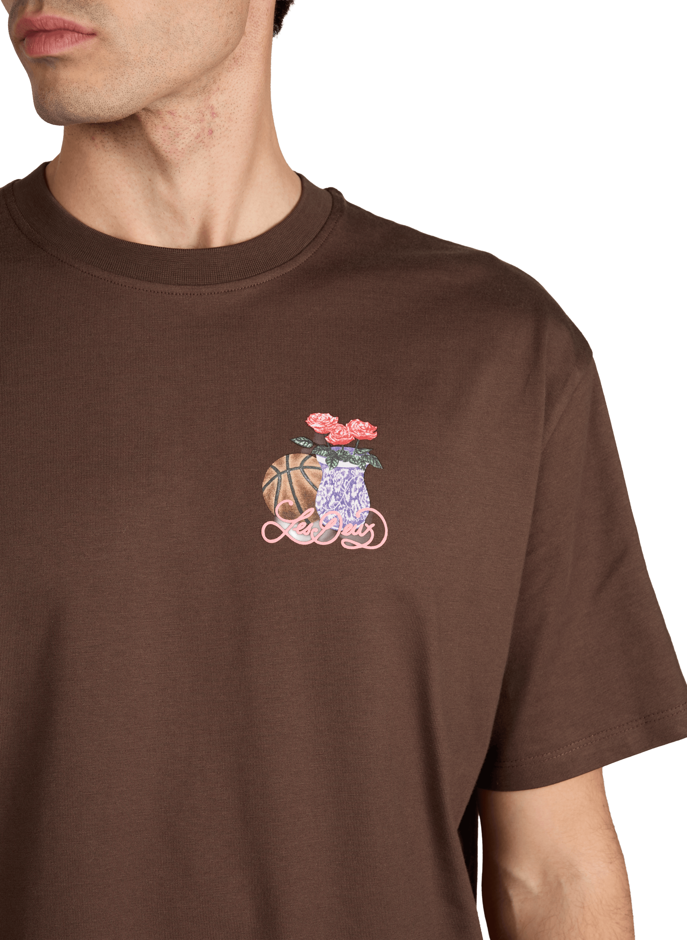 Printed cotton T-shirt LES DEUX Blue