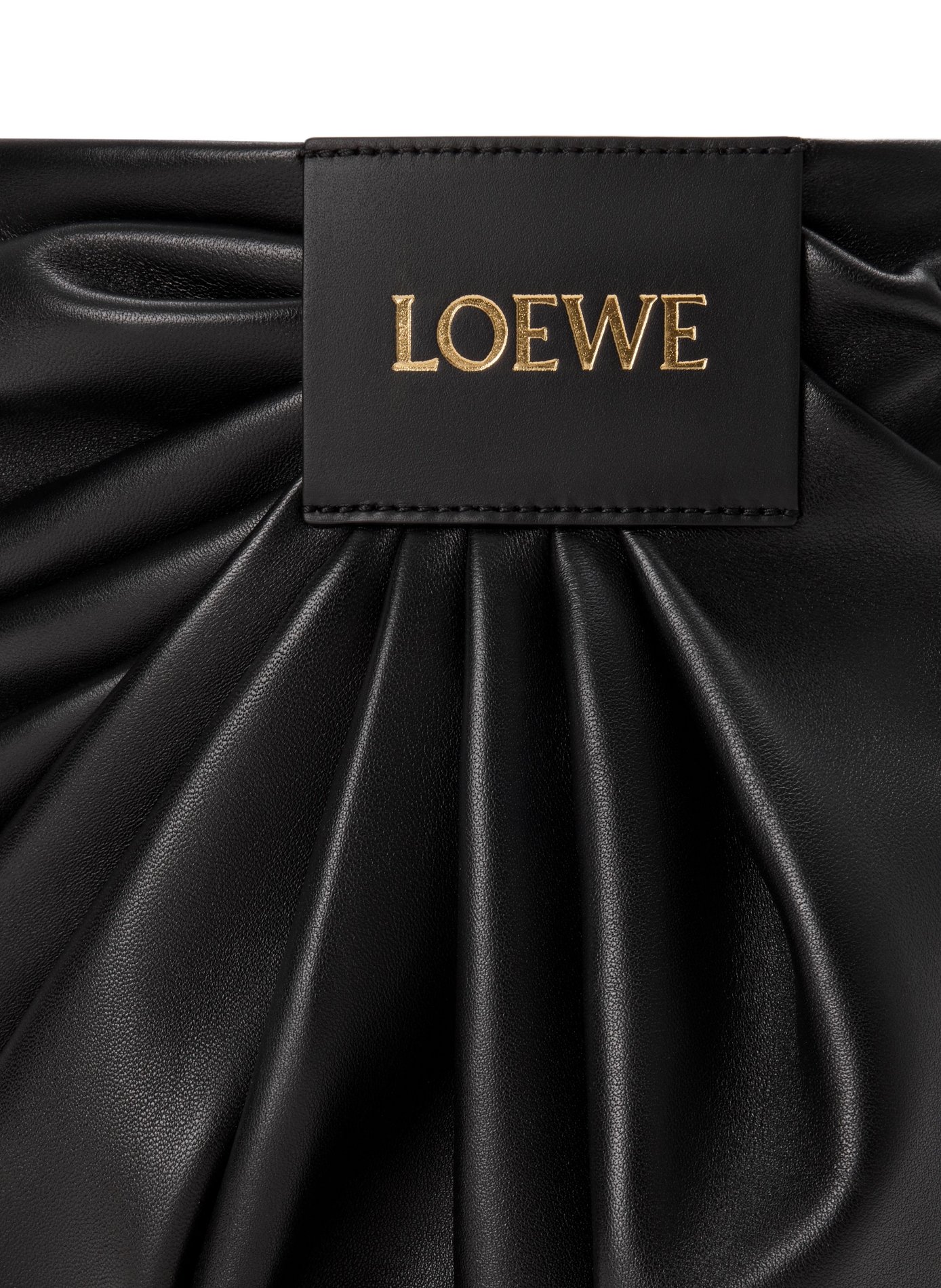 Draped tote en cuir d'agneau nappa doux LOEWE Noir