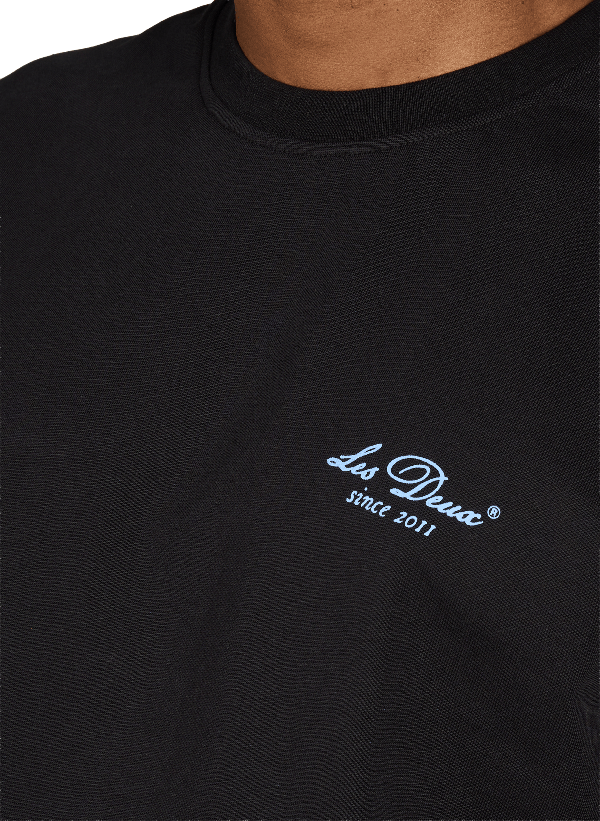 T-shirt avec imprimé en coton LES DEUX Noir