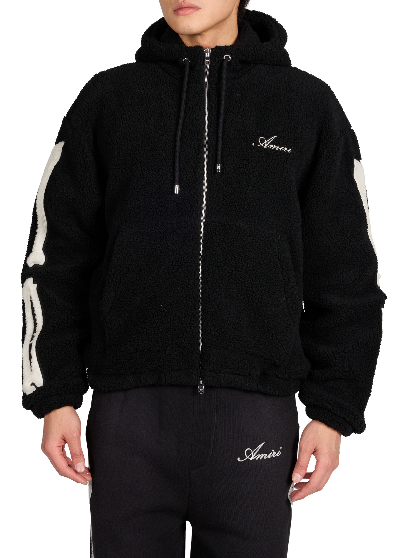 Zip-up Hoodie in Fleece AMIRI Black