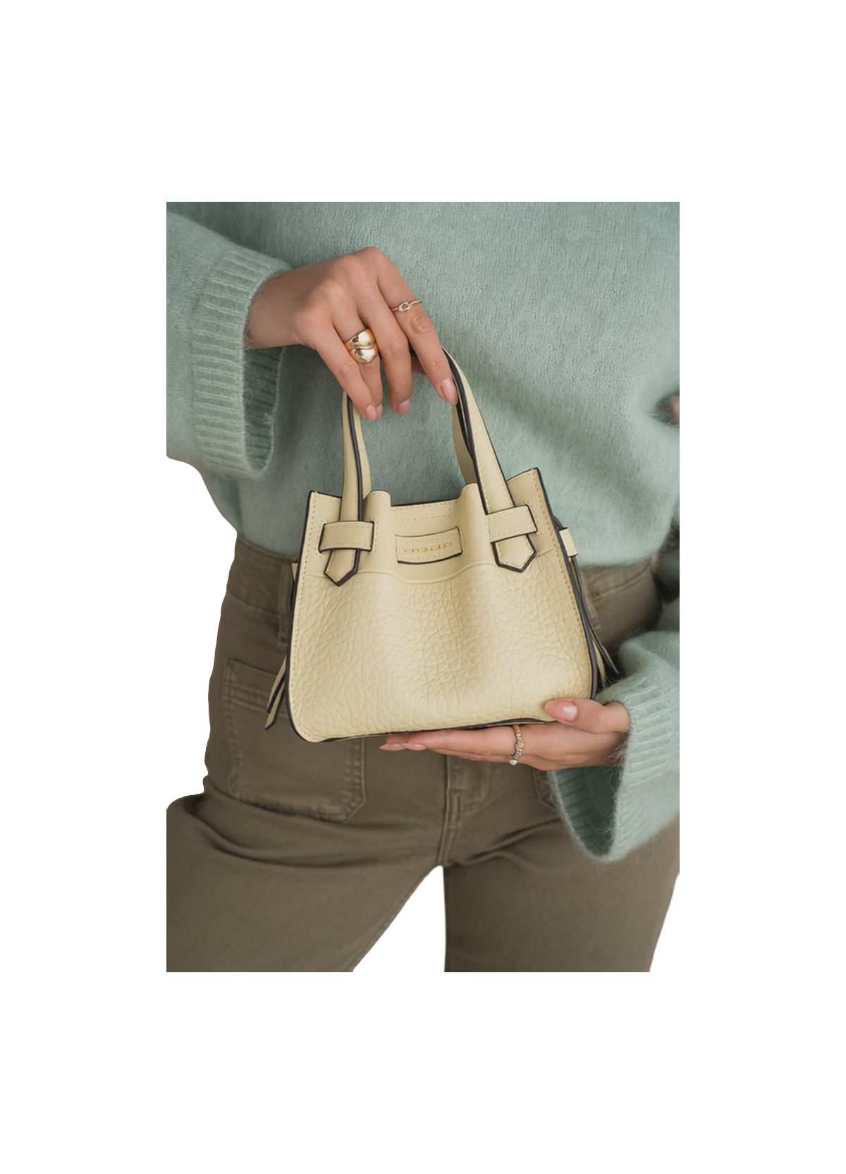 Blossom | Sac à main Nano en cuir de vachette POURCHET Vert