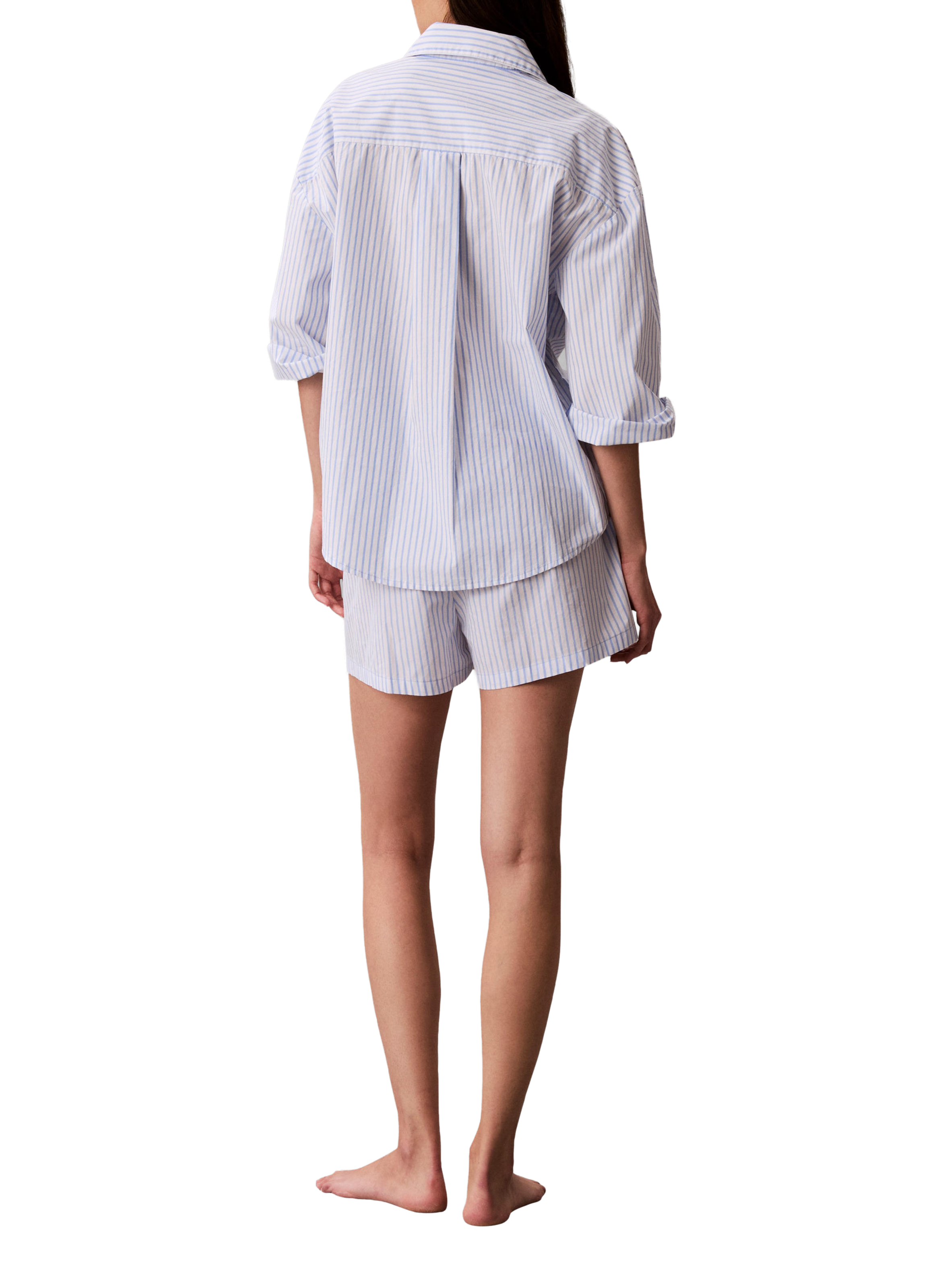 Cotton poplin pajama shorts CALVIN KLEIN Blue