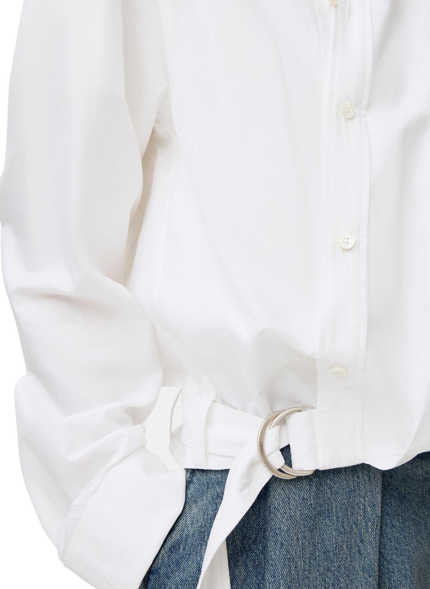 Chemise asymétrique drapée en coton LOEWE Blanc