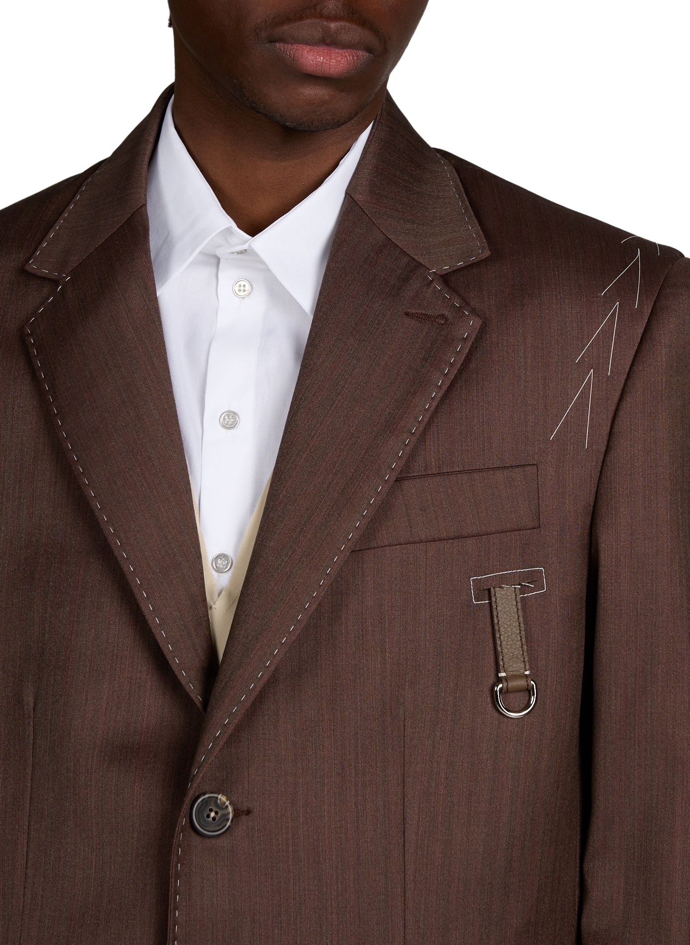 Straight wool and silk blazer SONIA CARRASCO Brown