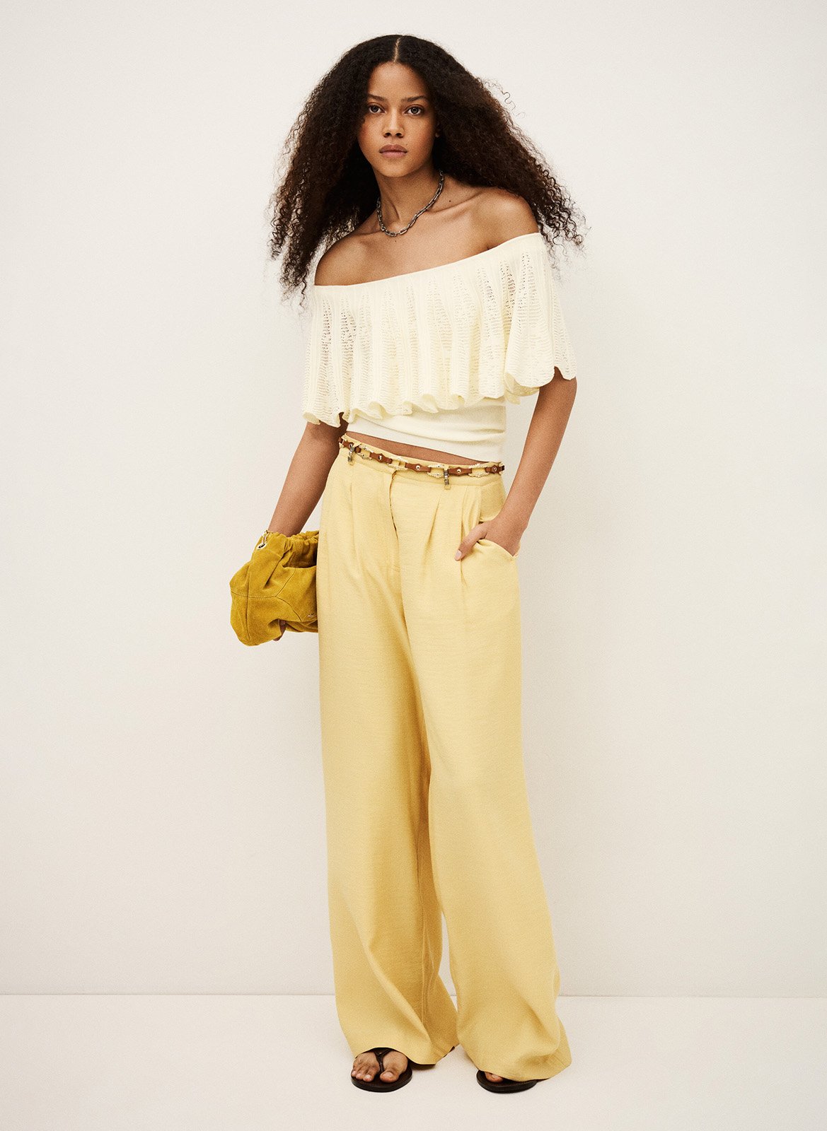Pantalon large deana BA&SH Beige