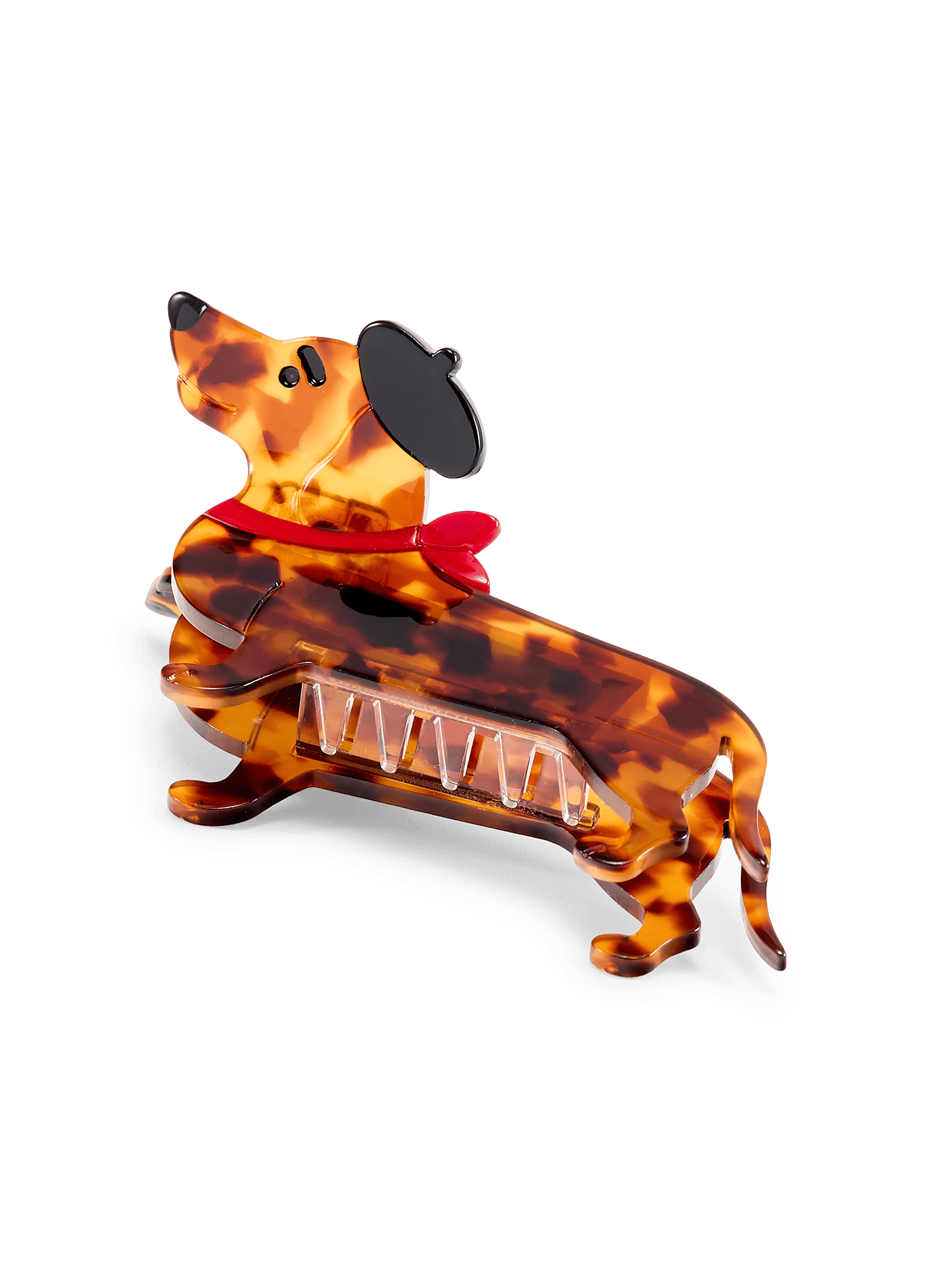 Dachshund hair clip AU PRINTEMPS PARIS Brown