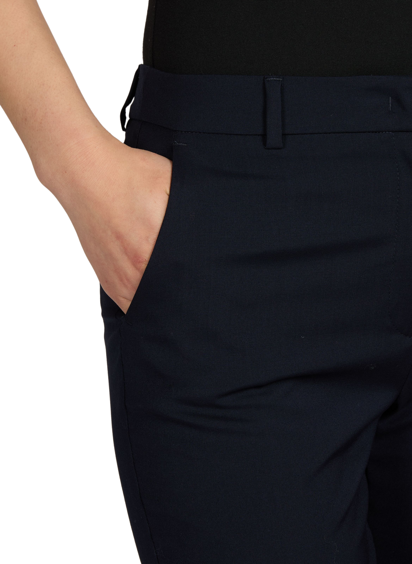 Pantalon uni en laine vierge MAX MARA WEEK END Bleu