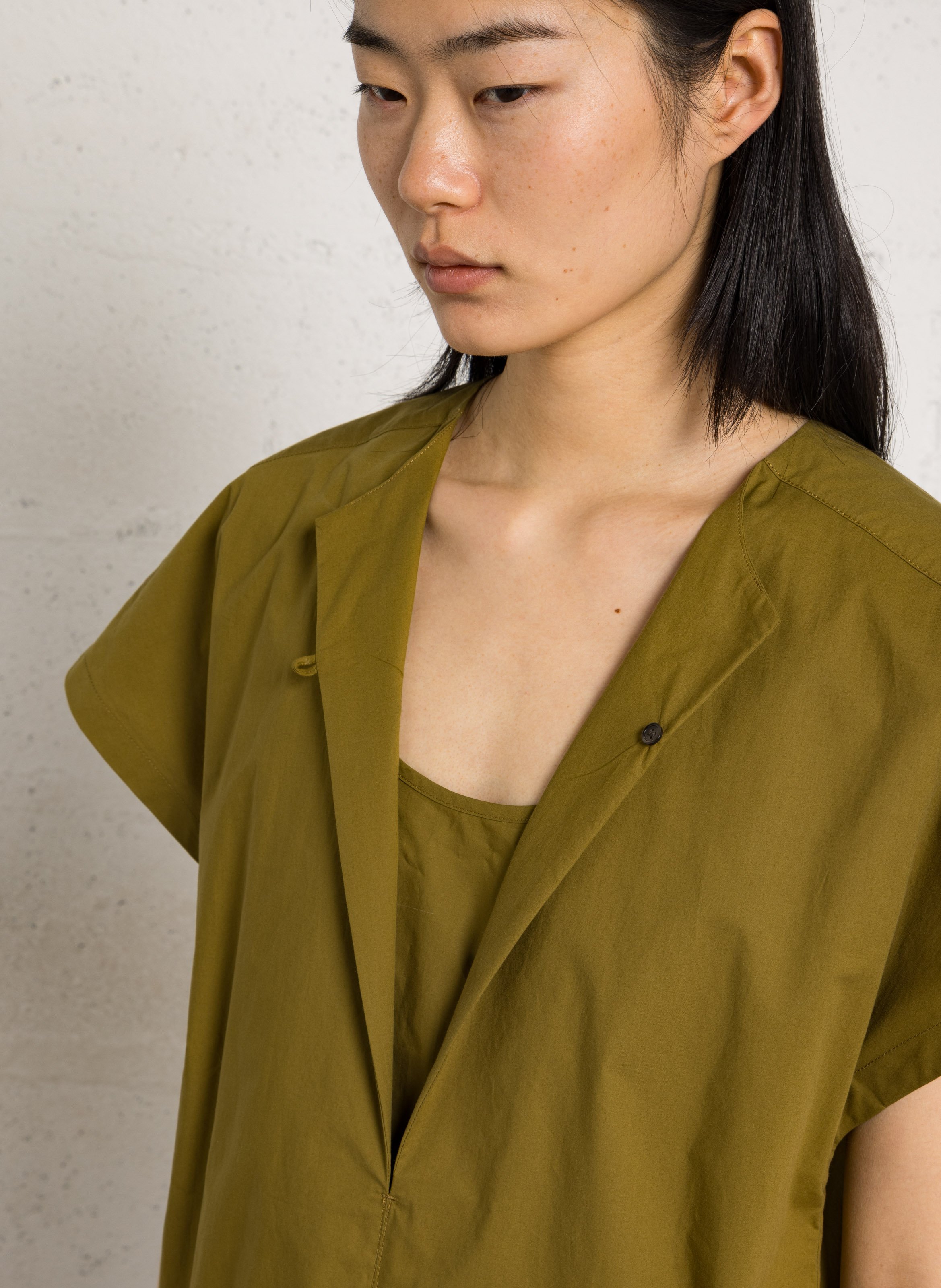 Robe midi en coton bio col rond ianni SOEUR Vert