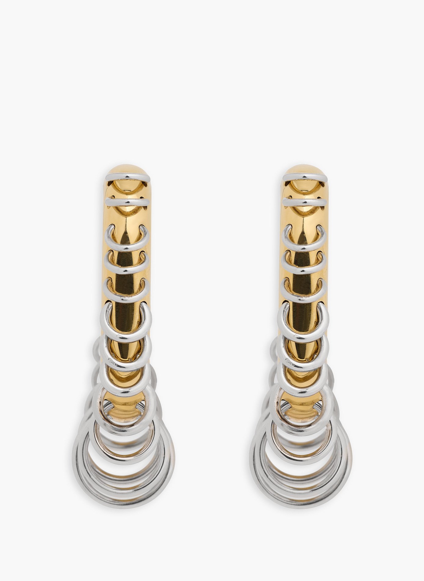 Boucles d'oreilles punk xl link bicolore or et argent RABANNE Doré