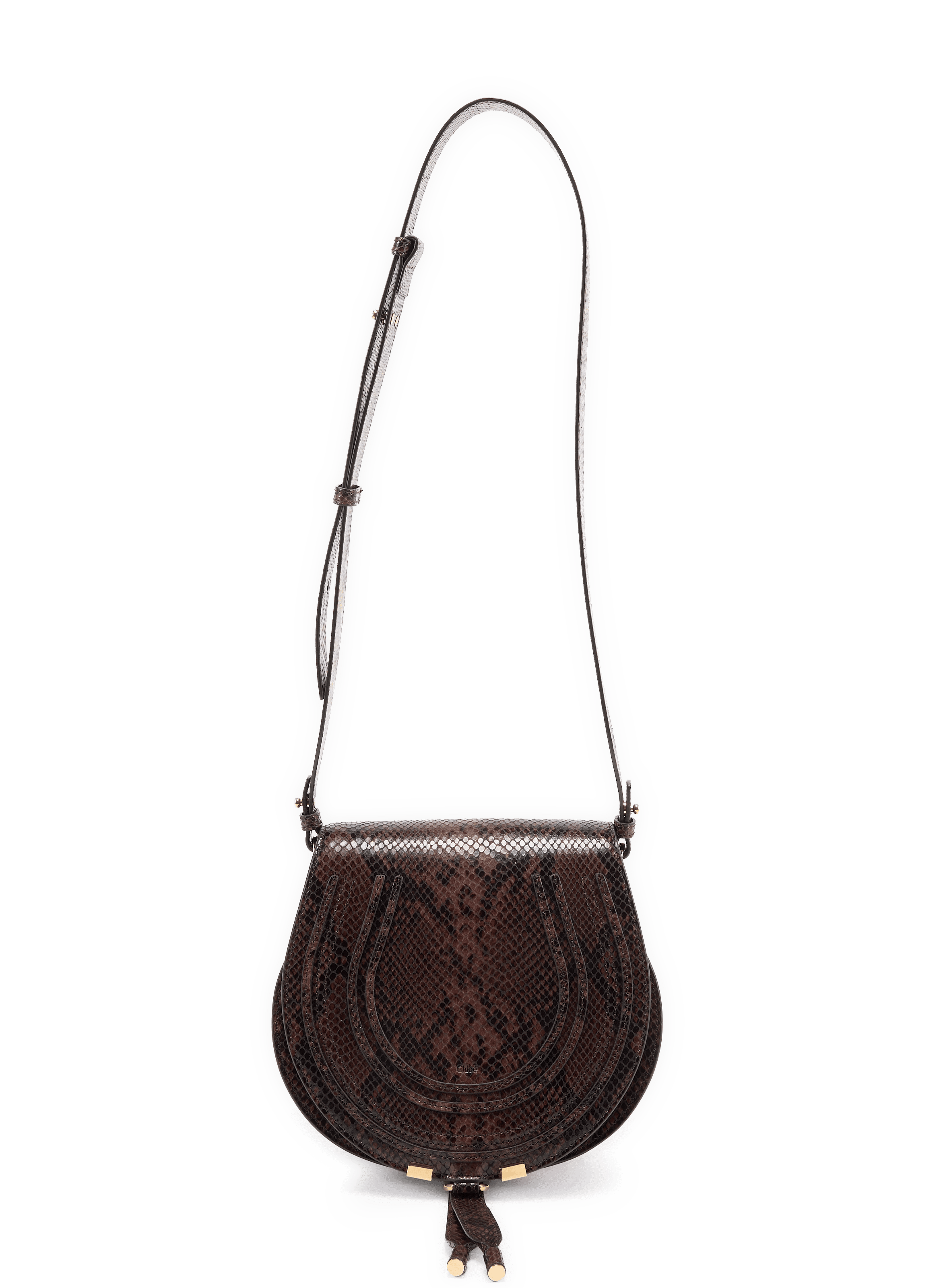 Croco effect Marcie bag in calf leather CHLOÉ Brown