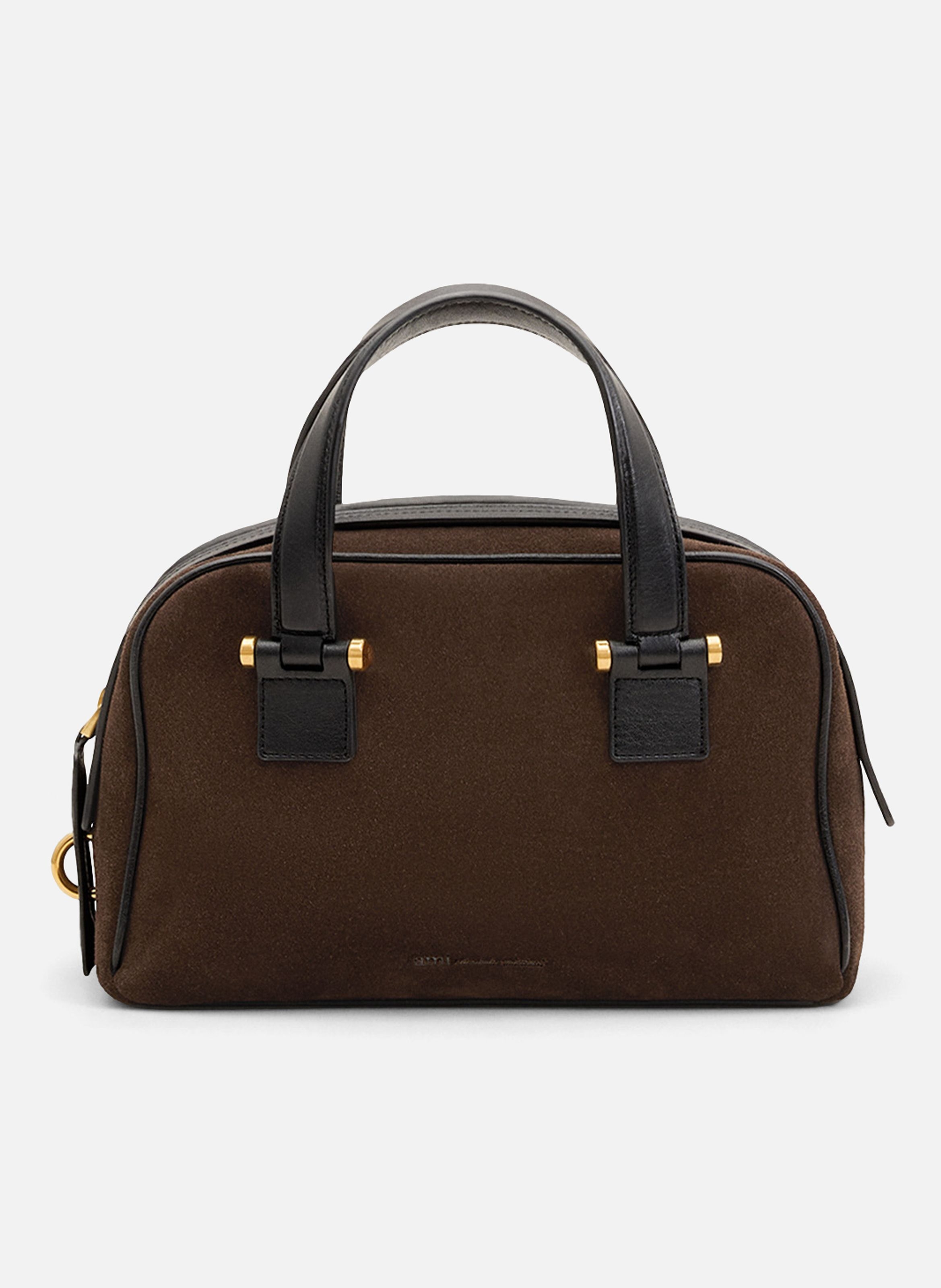 Petit sac bowling georges unisexe en cuir de veau AMI PARIS Marron