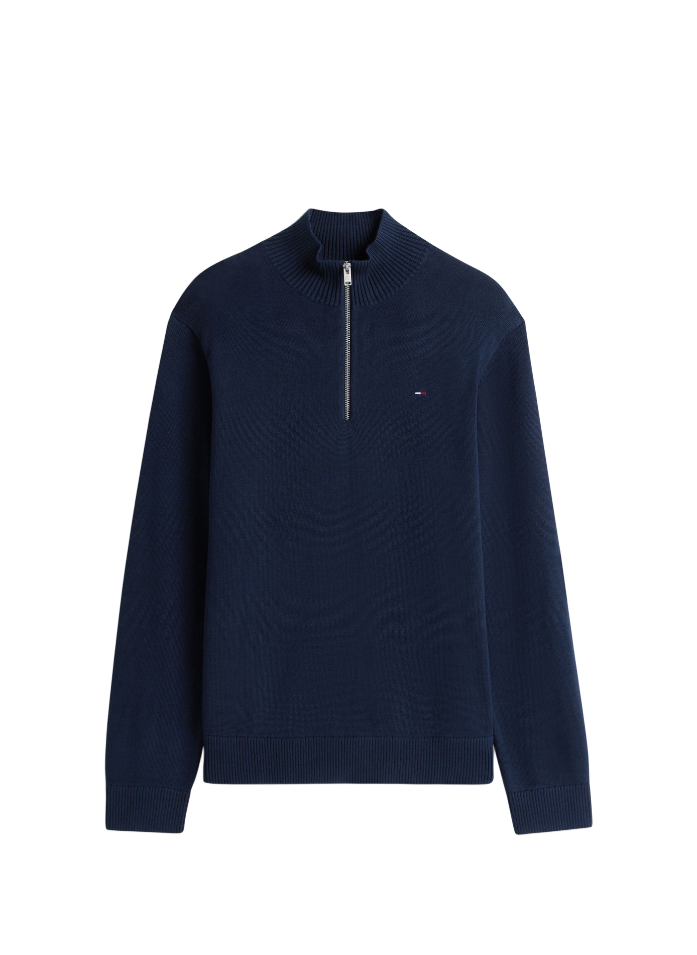 Lightweight slim fit cotton zip-up sweater TOMMY HILFIGER Blue