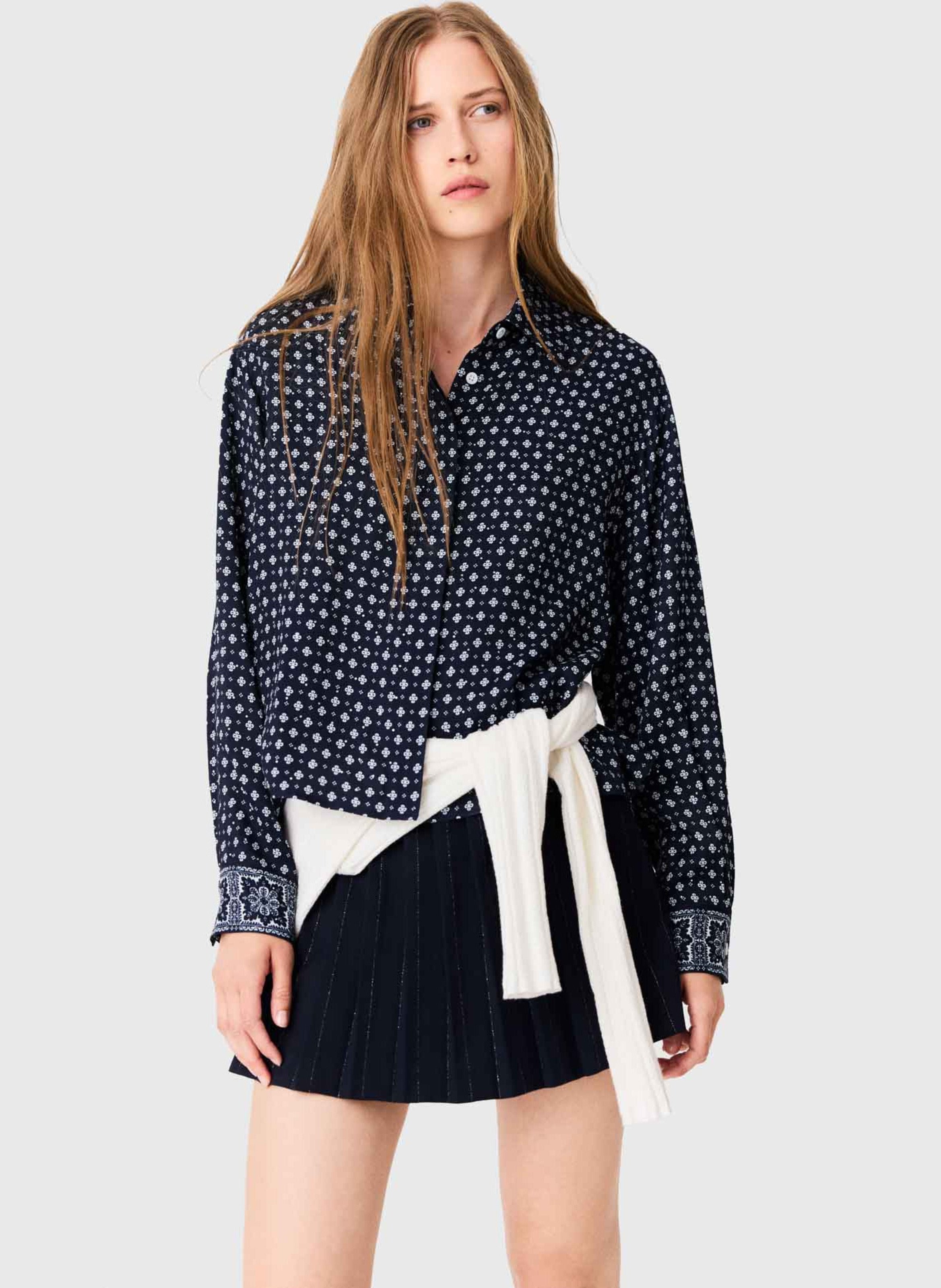 Chemise à pois MAJE Bleu