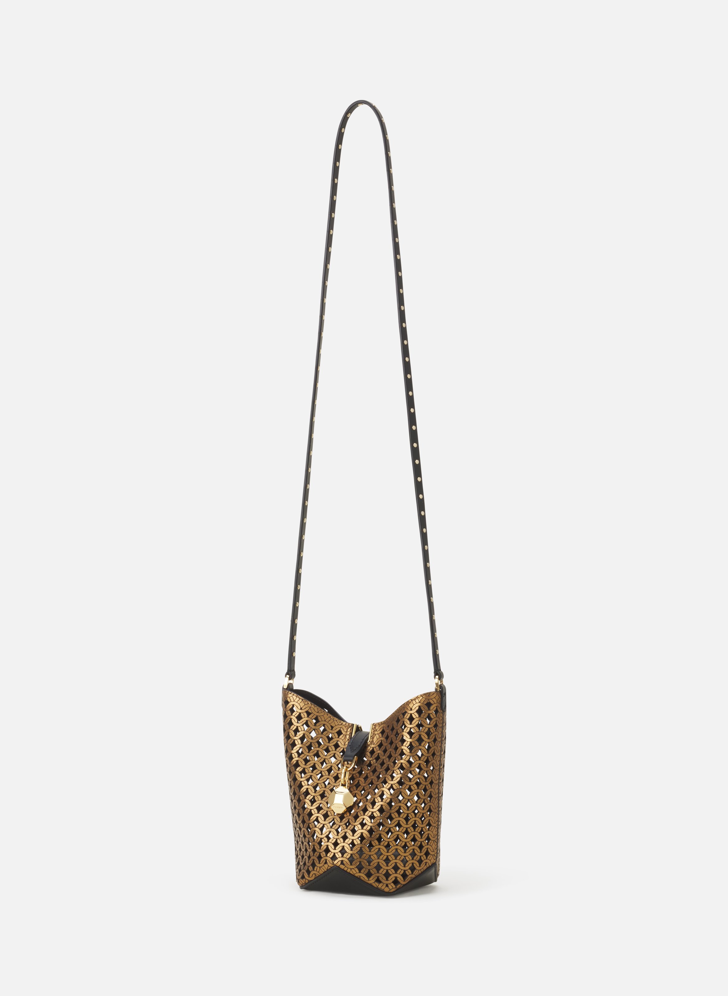Sac sceau nano catch by lanvin en cuir brillant lazé LANVIN Argent