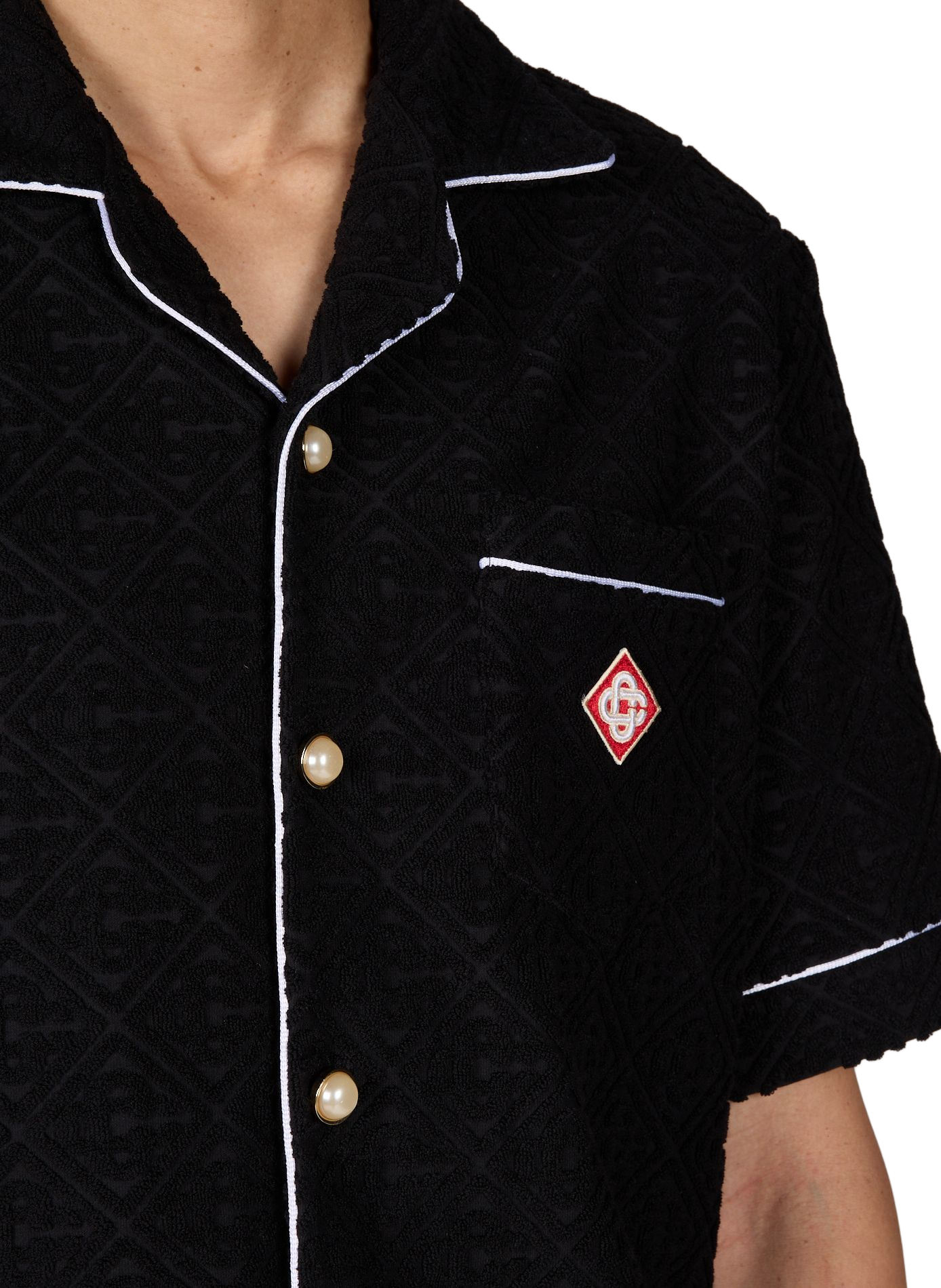 Textured shirt in cotton blend terry fabric CASABLANCA PARIS Black