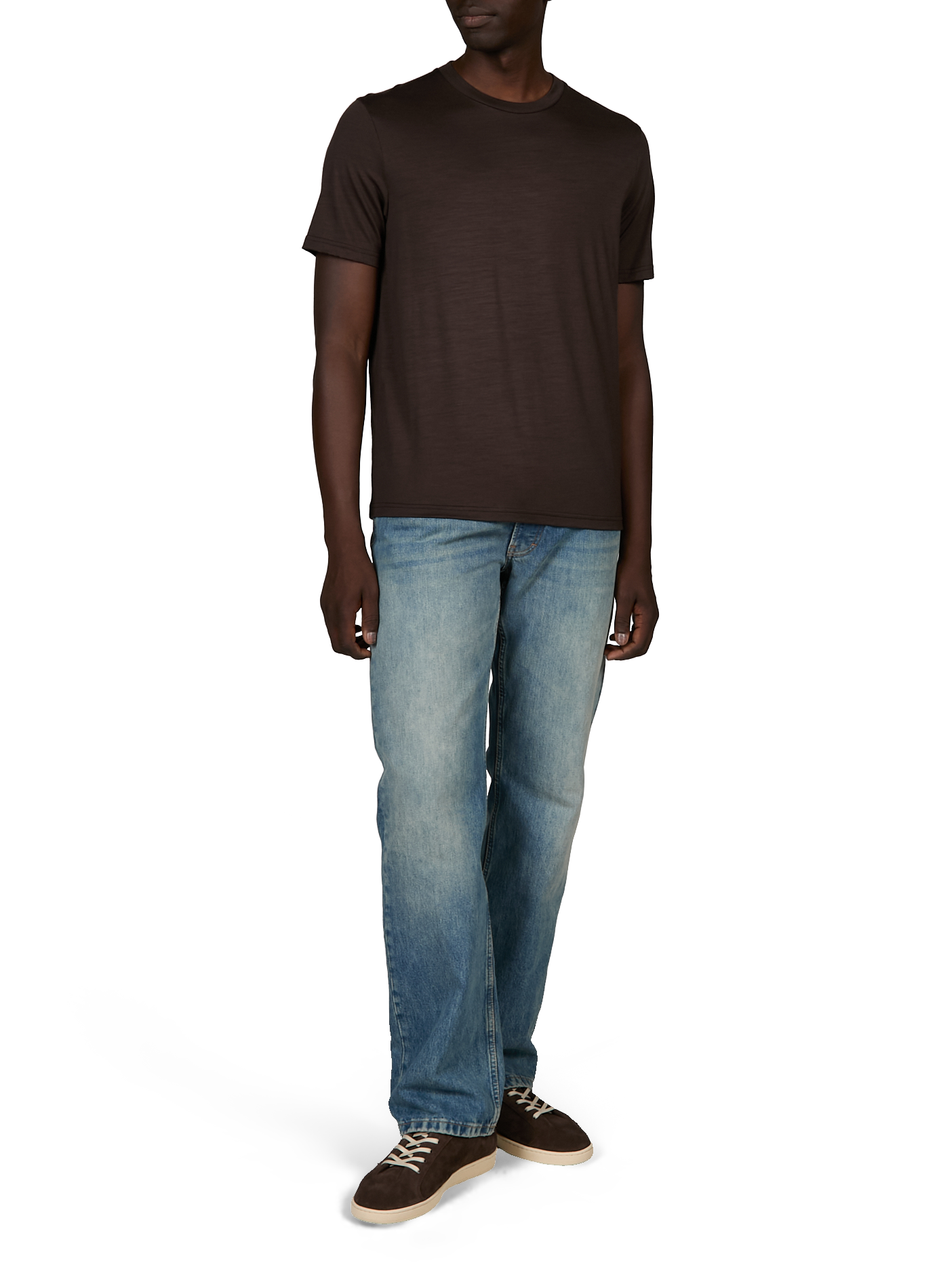 Tee-shirt fluide uni en laine HERNO Brown