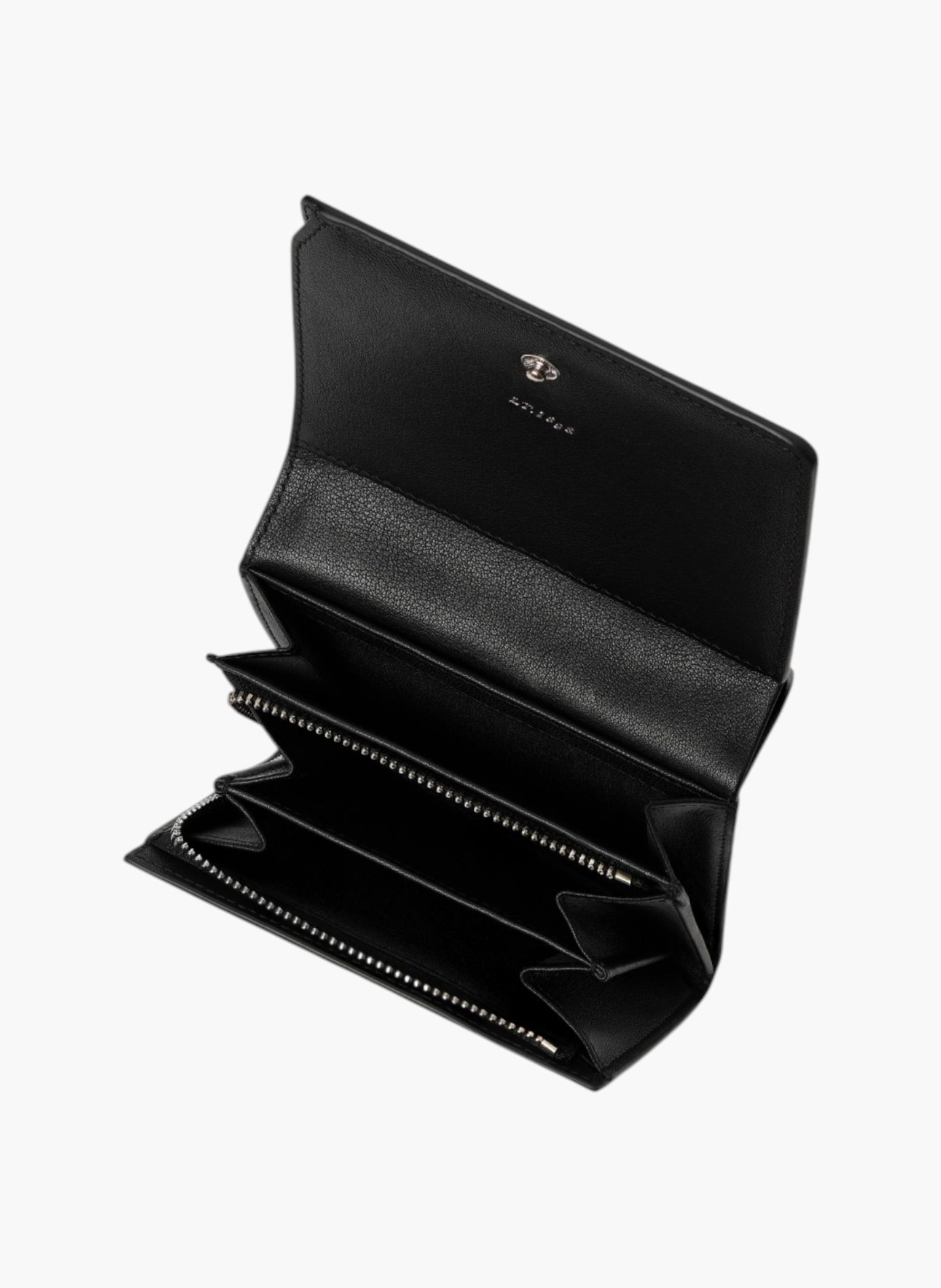 Petit portefeuille à rabat louison en cuir lisse LE TANNEUR Noir