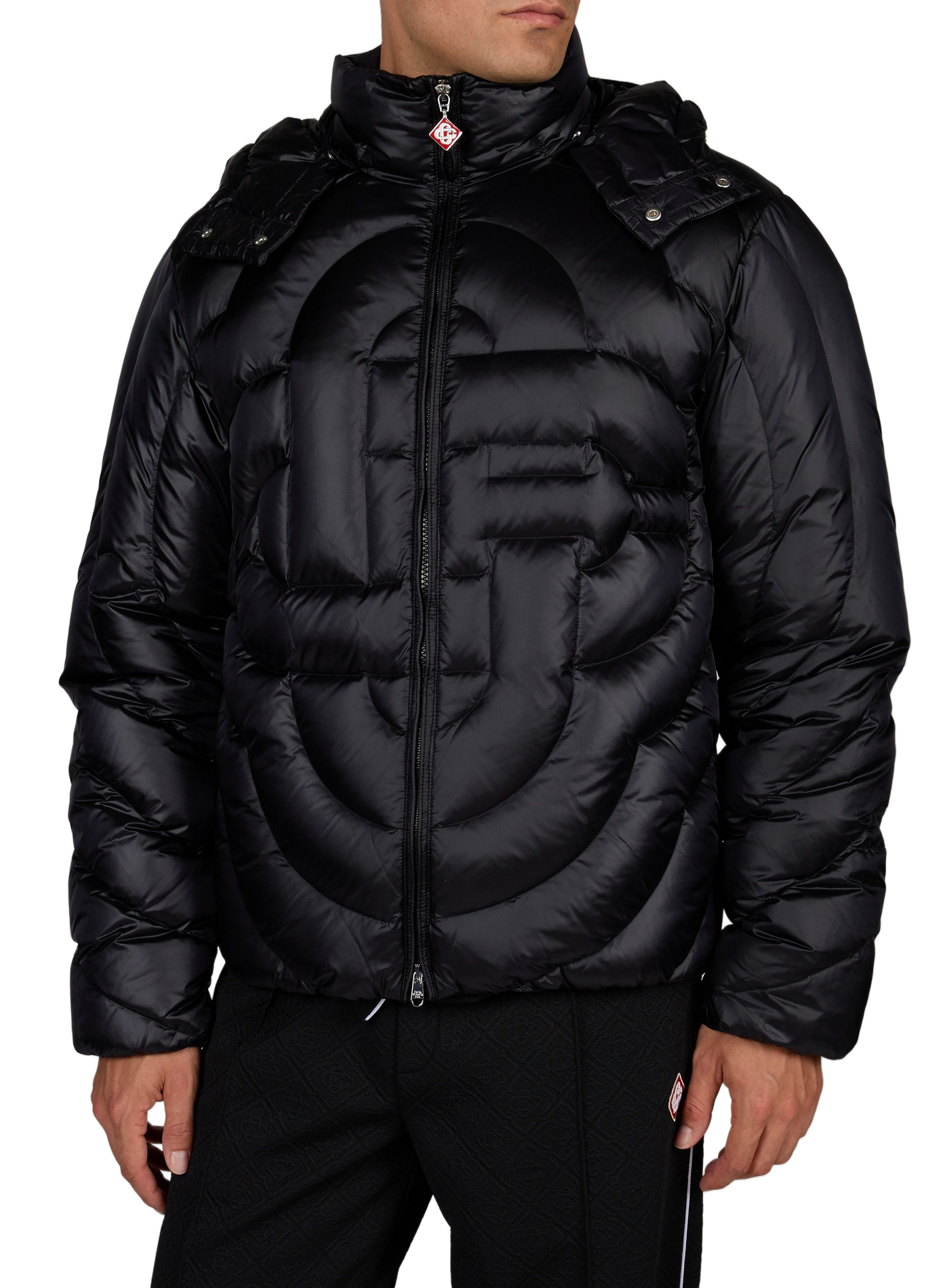 Quilted hooded puffer jacket CASABLANCA PARIS Black