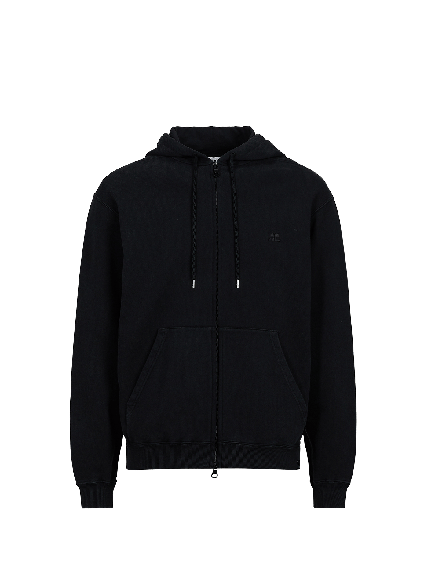 Hoodie à effet délavé en coton COURRÈGES Gris