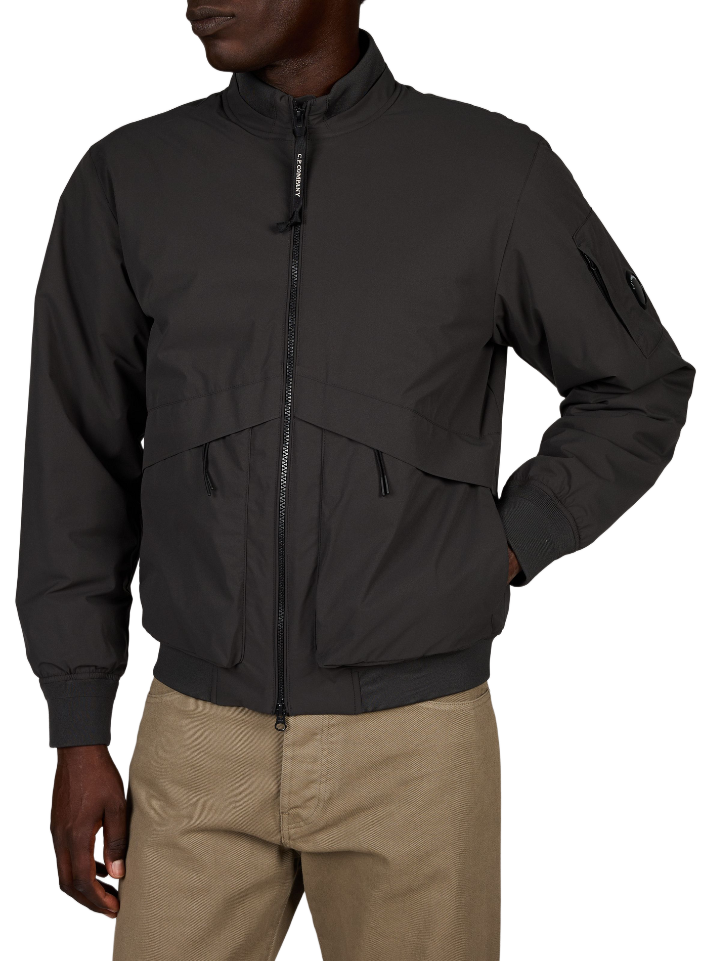 Blouson uni manches longues à col montant  CP COMPANY Gris