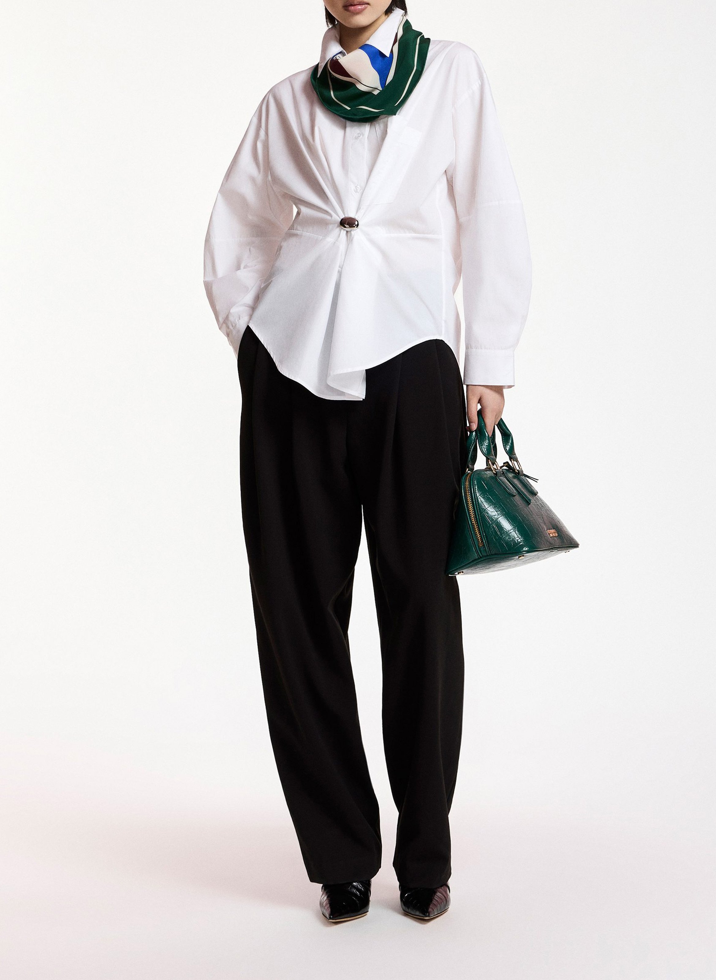 Chemise oversize rayée en coton bio kreative ESSENTIEL ANTWERP Blanc