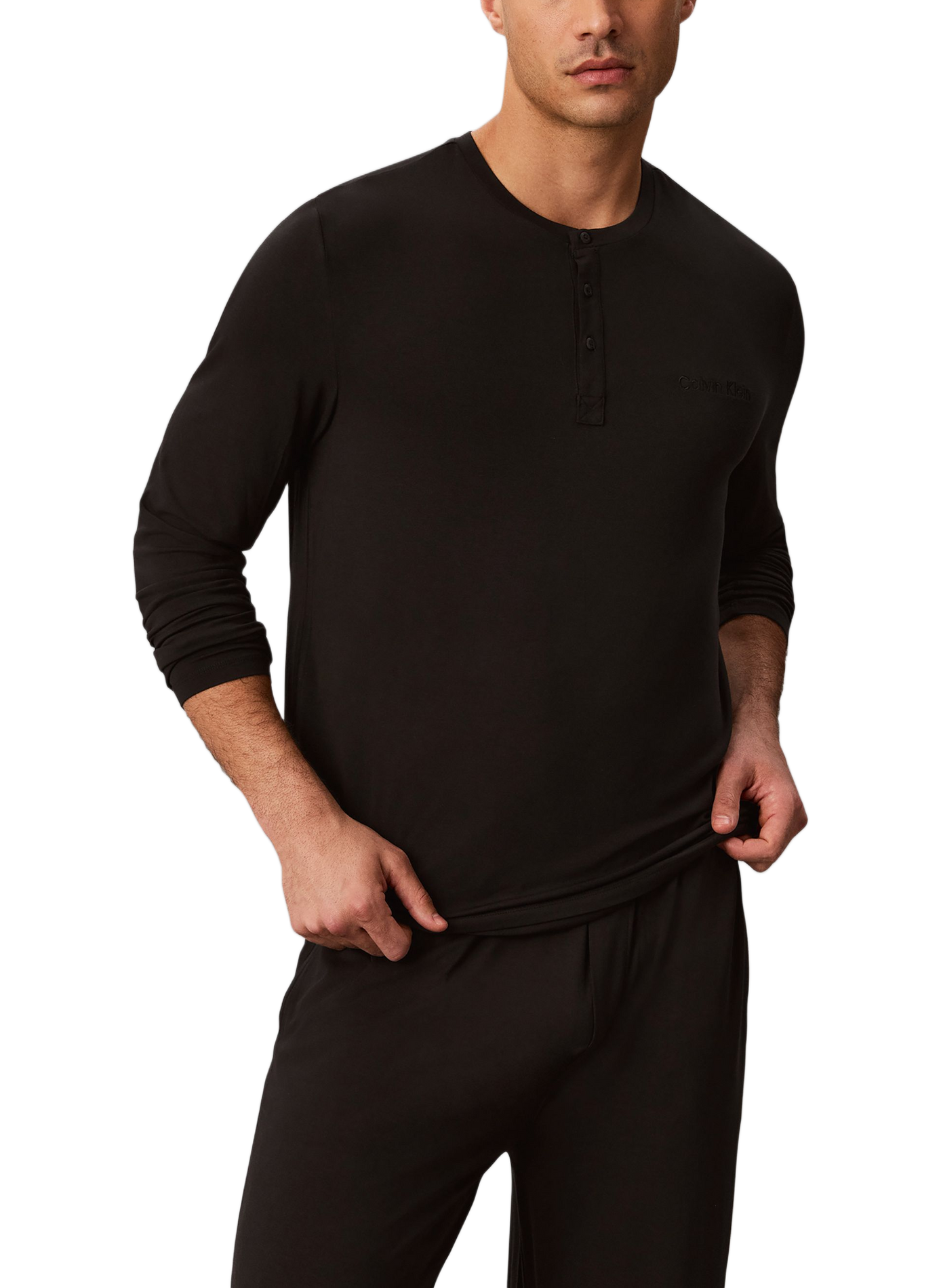 Pyjama-Langarm-T-Shirt | Schwarz CALVIN KLEIN Herren