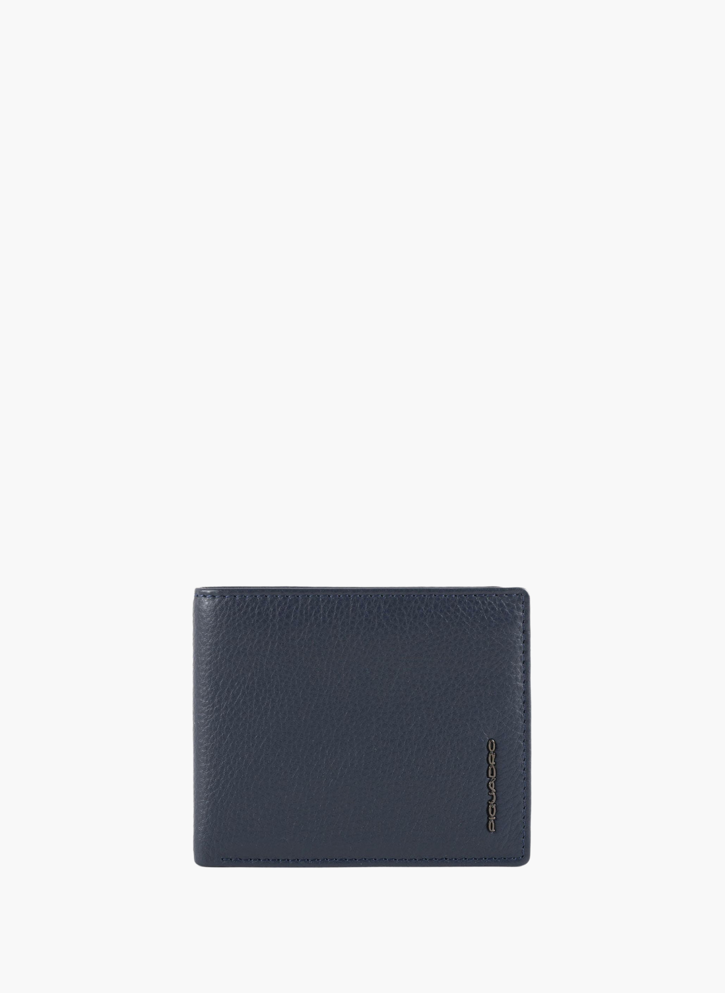 Portefeuille homme en cuir avec porte-cni | Bleu PIQUADRO Homme