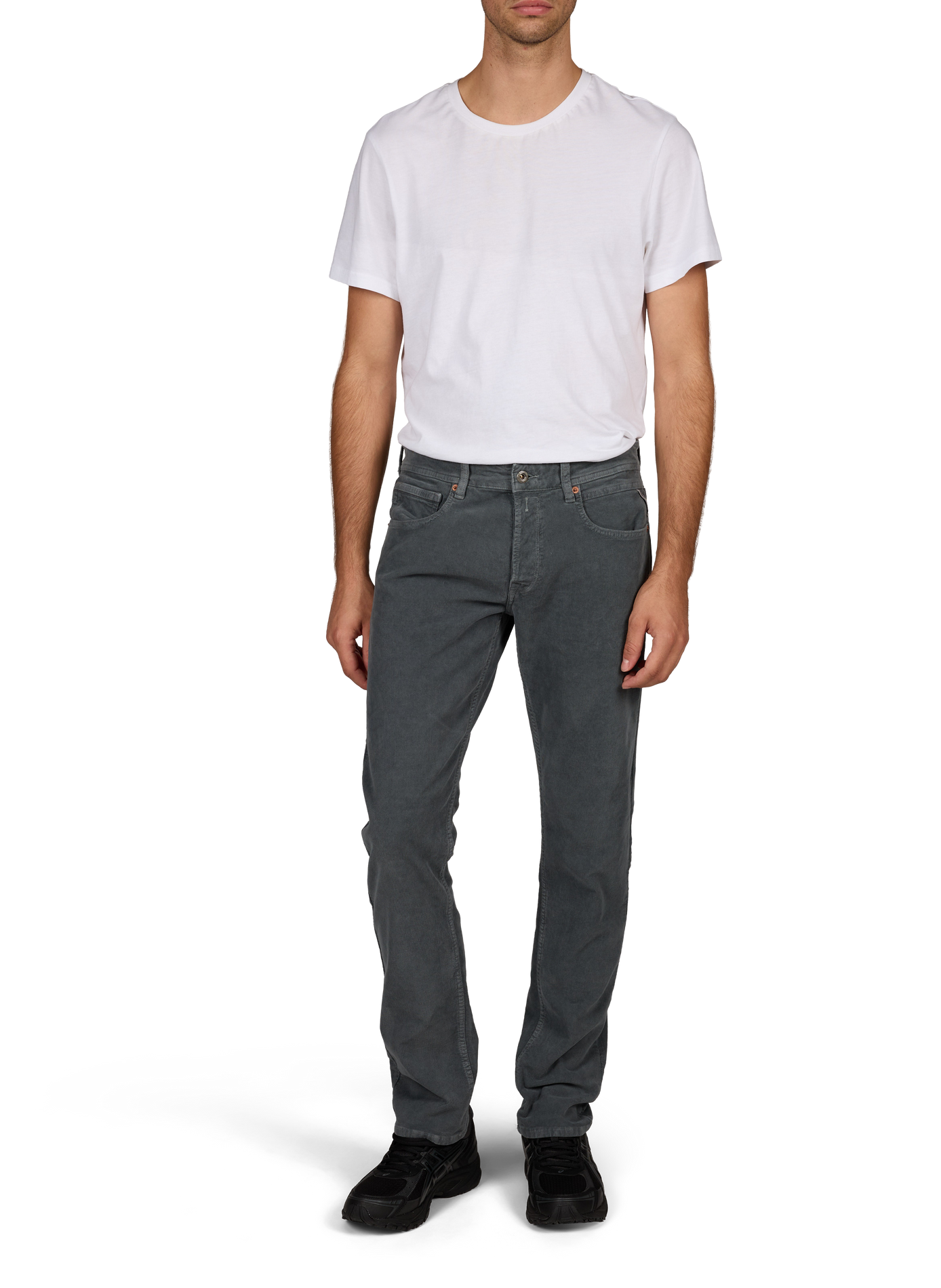 Grover straight pants in blended cotton REPLAY Grey