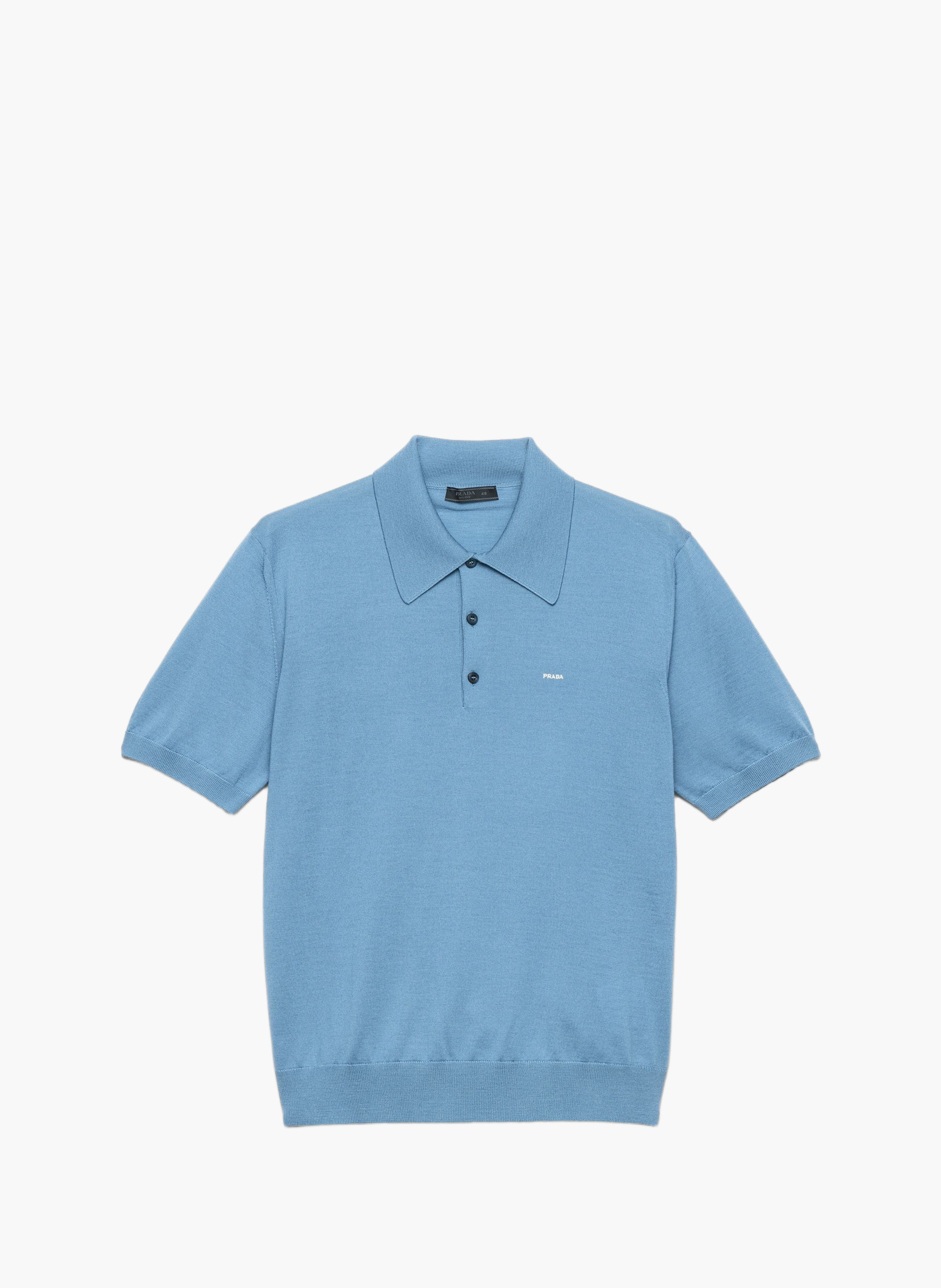 Polo en laine extra fine PRADA Bleu