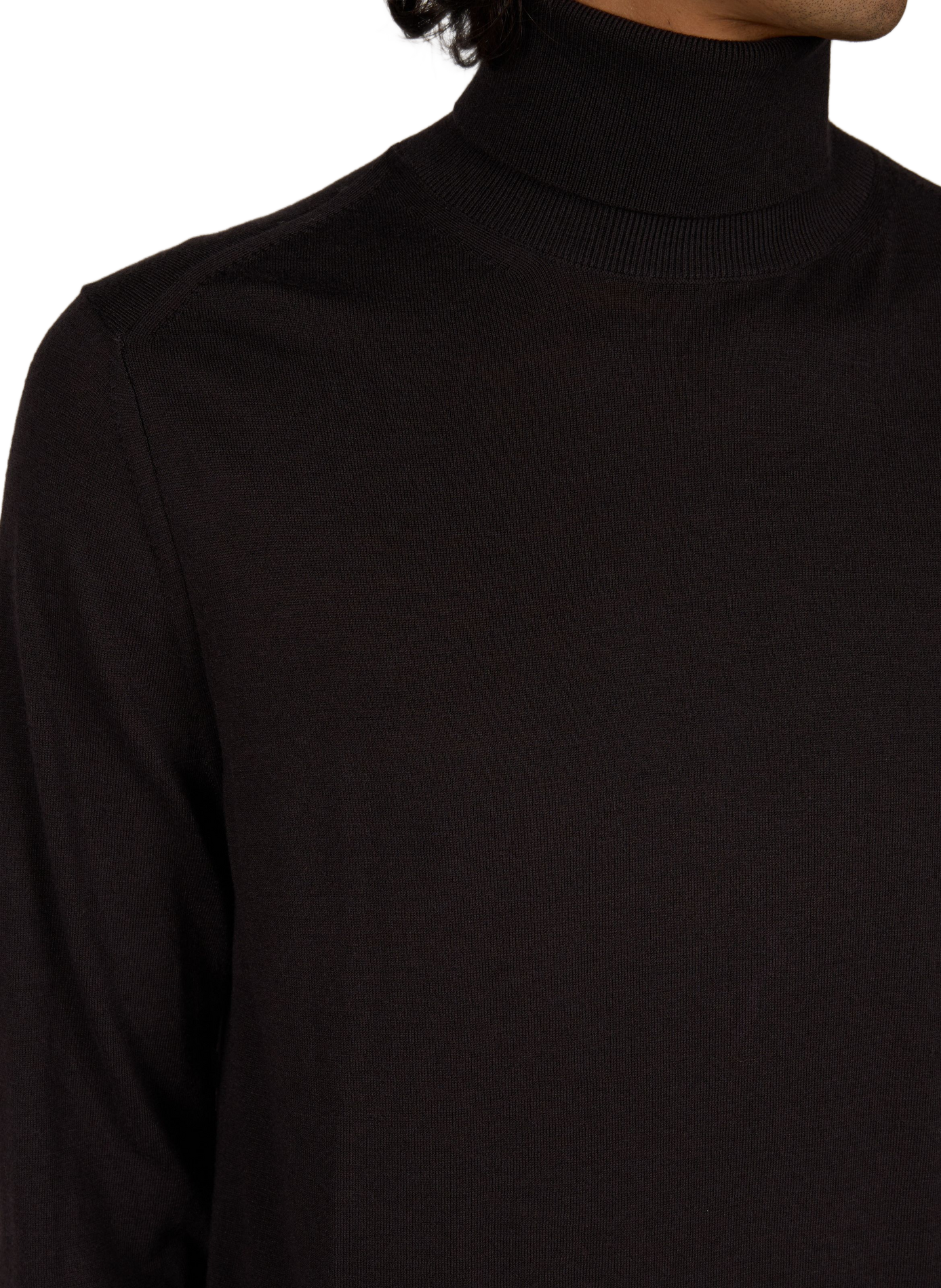 Pull col roulé uni en maille ARMANI EXCHANGE Marron