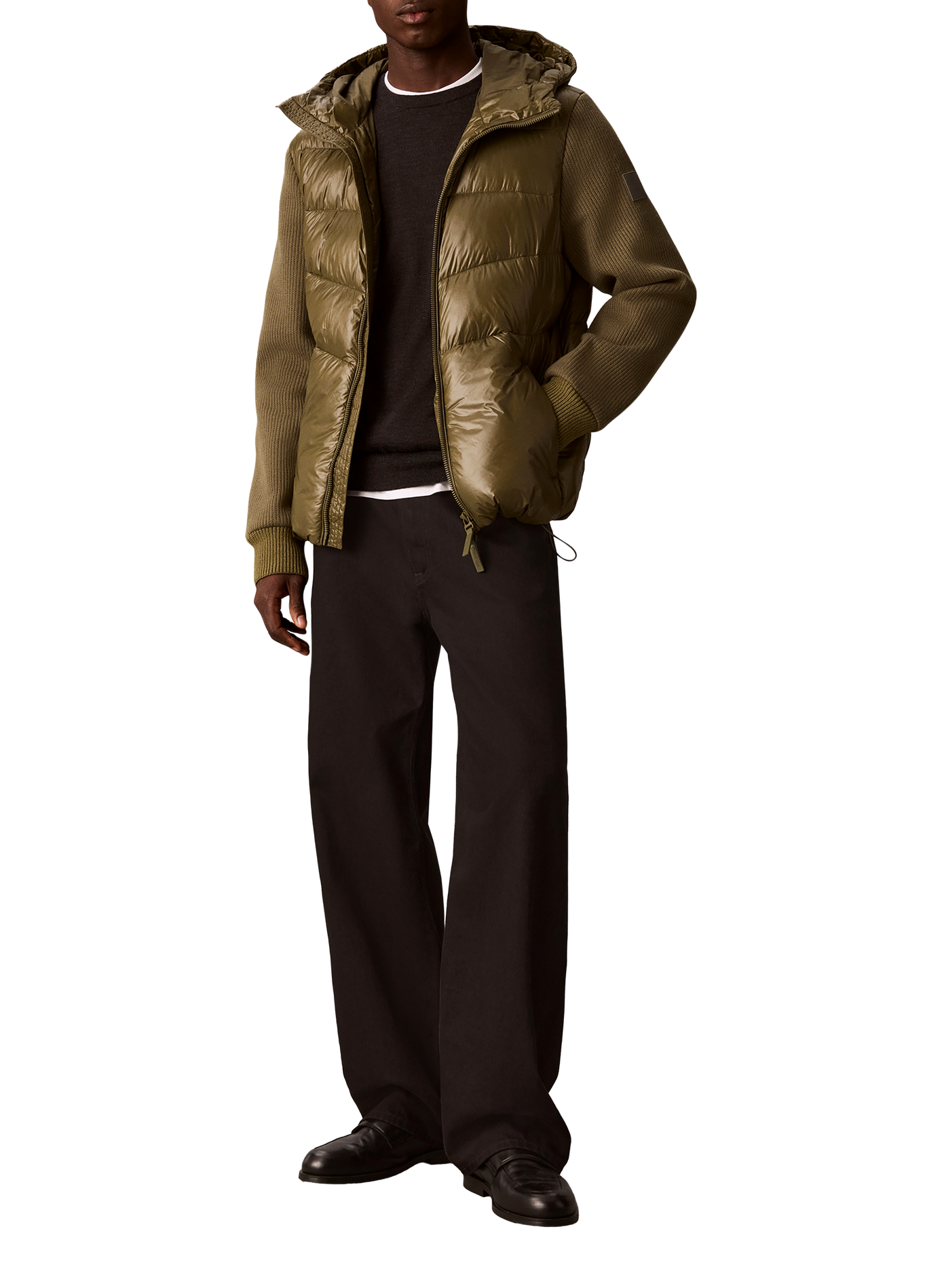 Straight two-tone puffer jacket CALVIN KLEIN Khaki