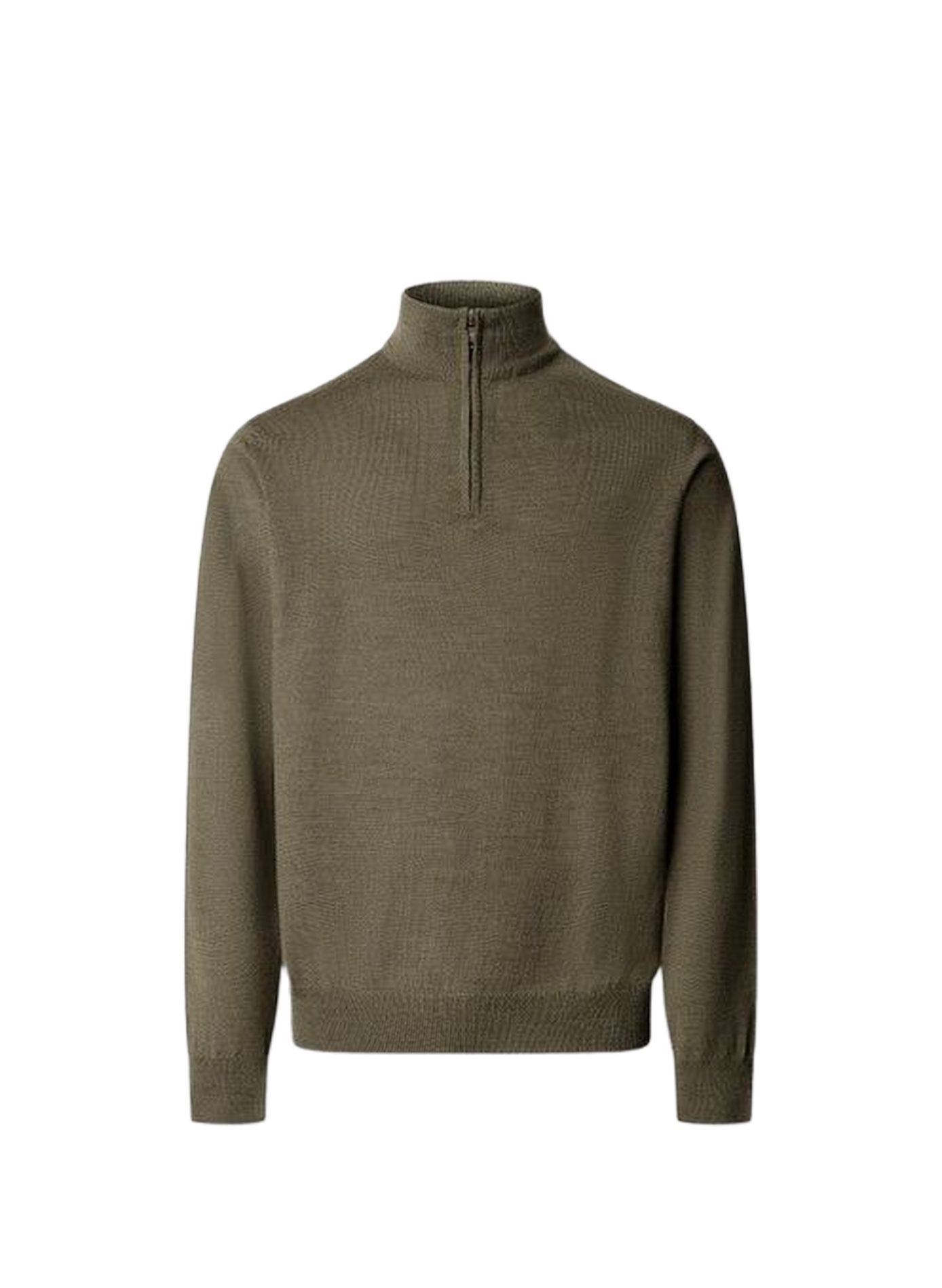 Merino wool zip-neck jumper FACONNABLE Khaki