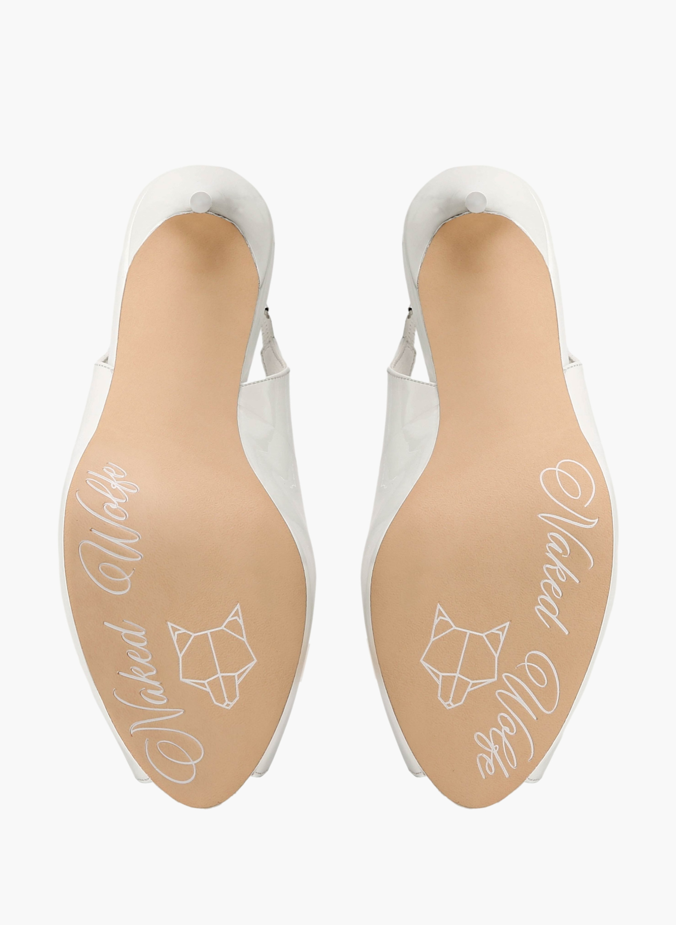 River Pumps aus Lackleder NAKED WOLFE Weiss