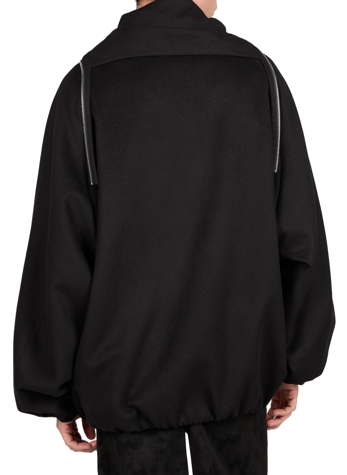 Hooded collar jacket in a wool blend SEAN SUEN Black