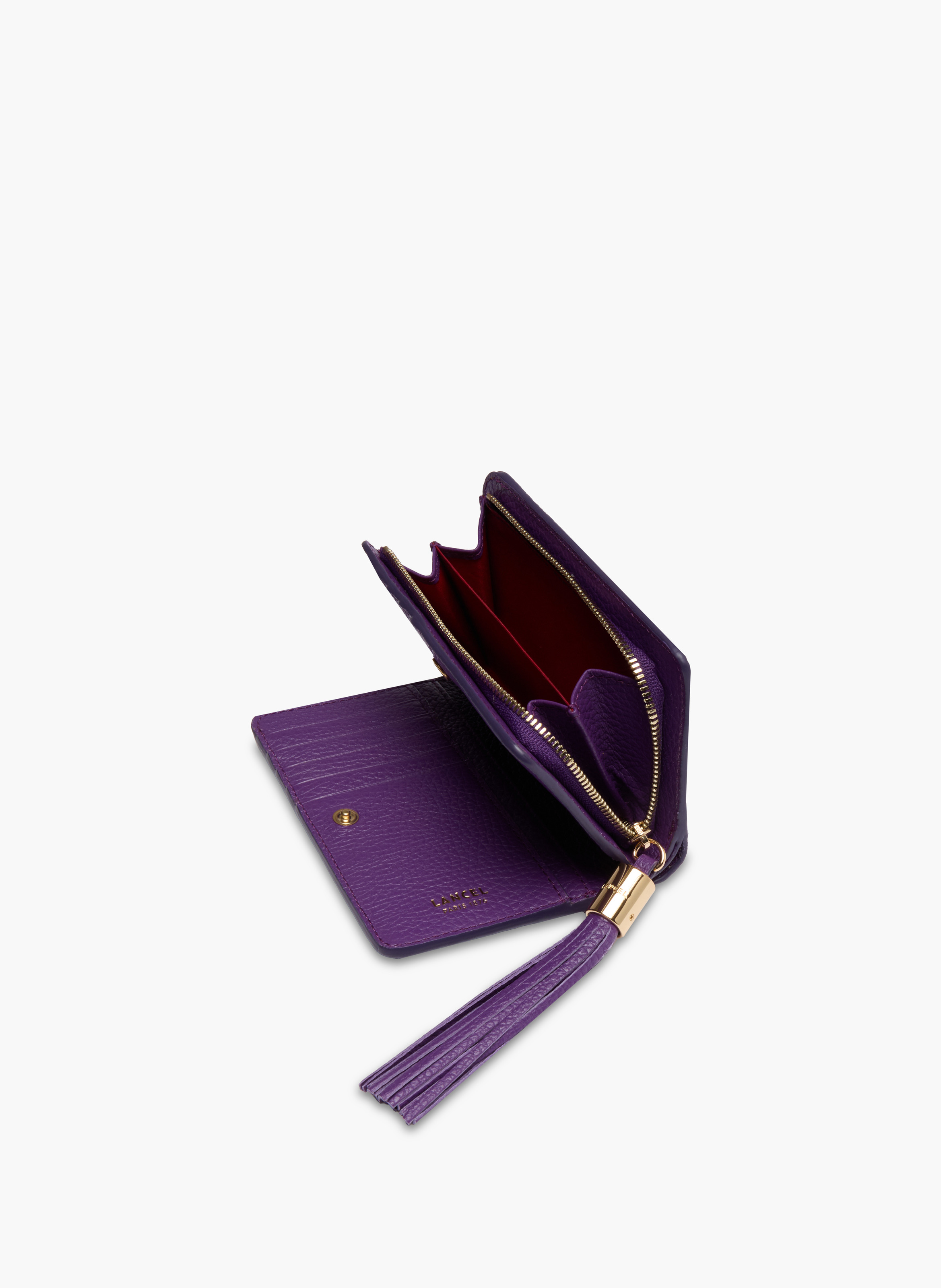 Portefeuille rectangulaire zippé premier flirt de lancel en cuir LANCEL Violet