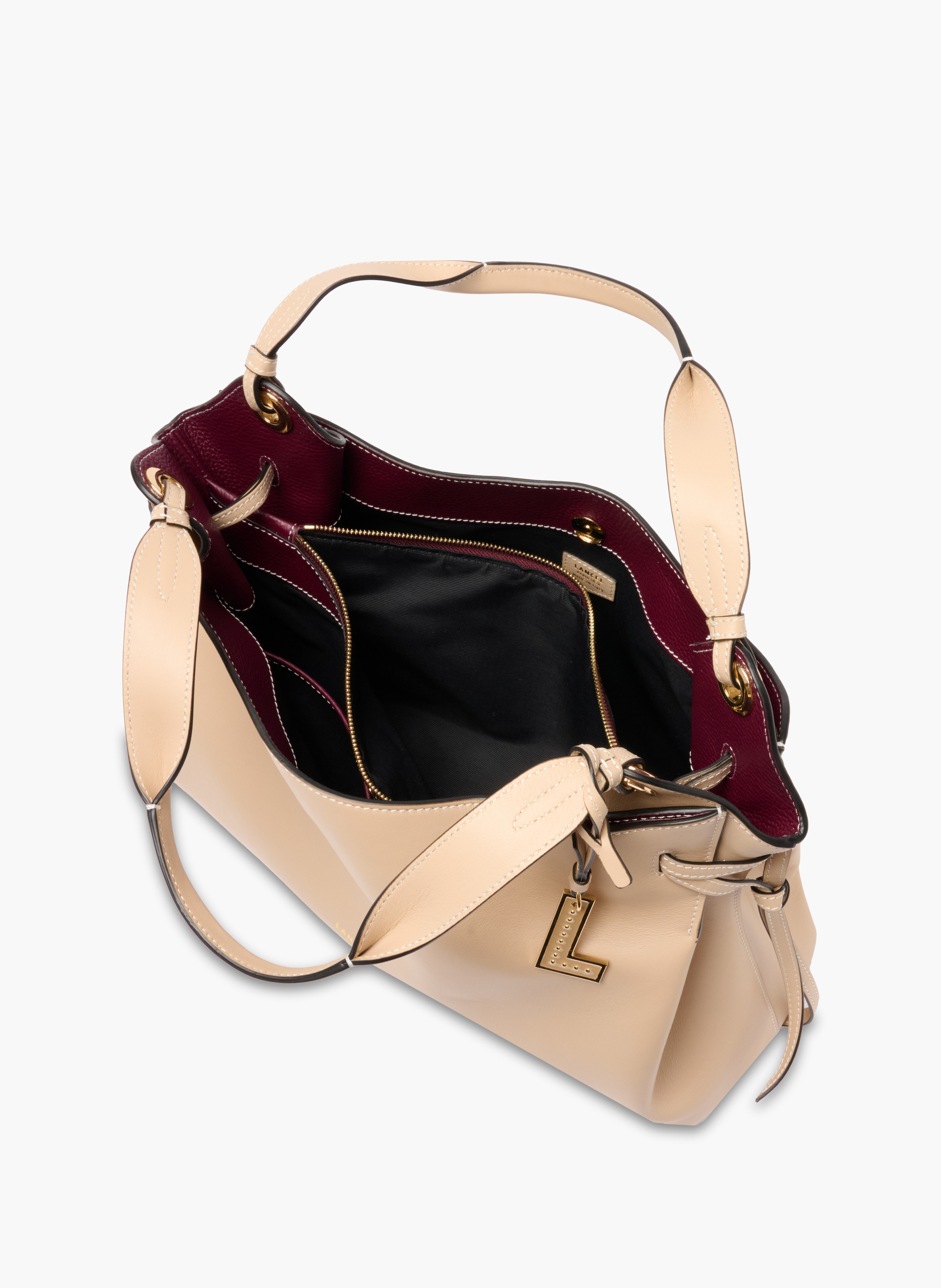 Sac carryall m swann de lancel en cuir LANCEL Beige