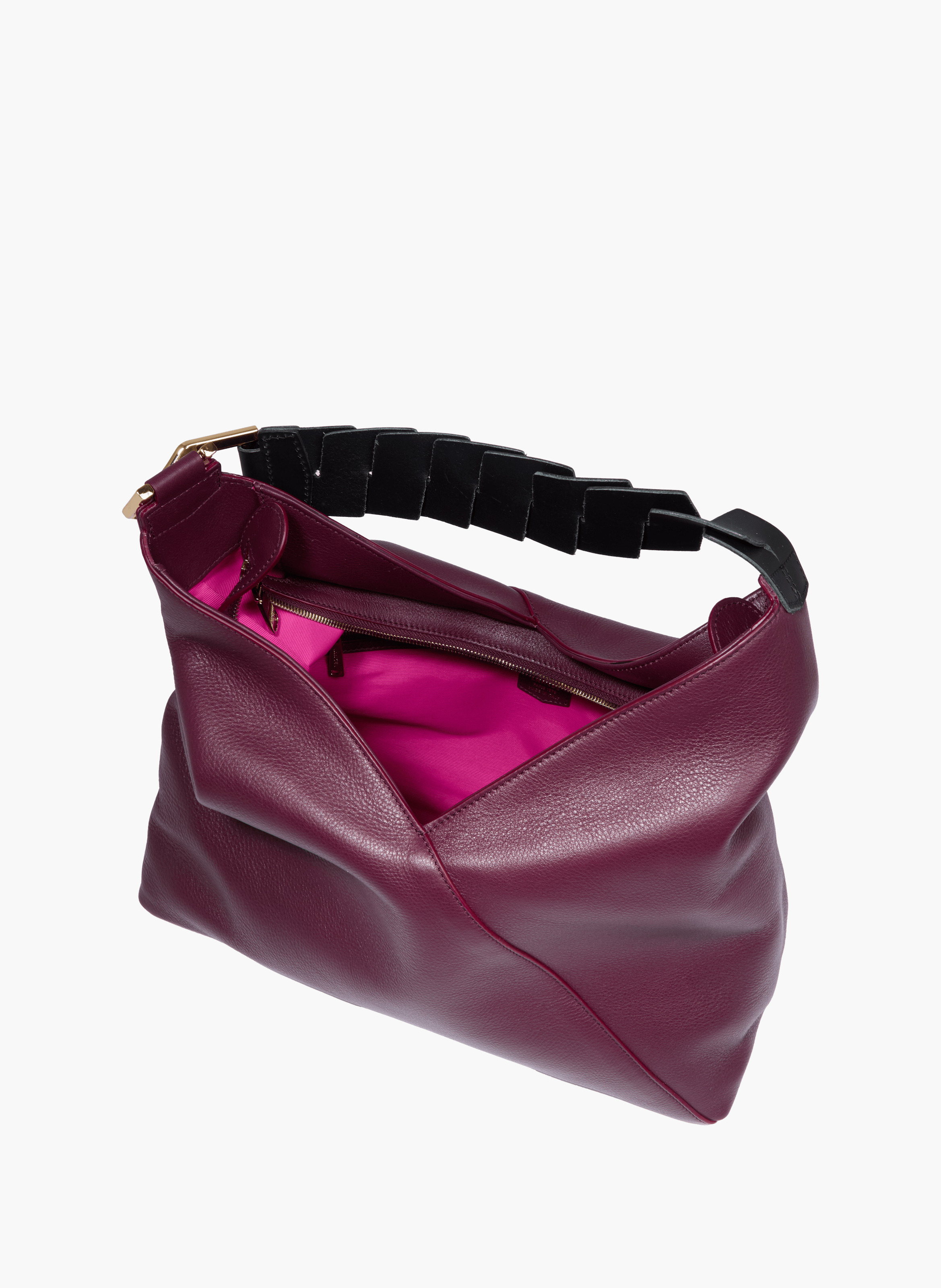 Sac hobo zippé l pagode de lancel en cuir LANCEL Violet