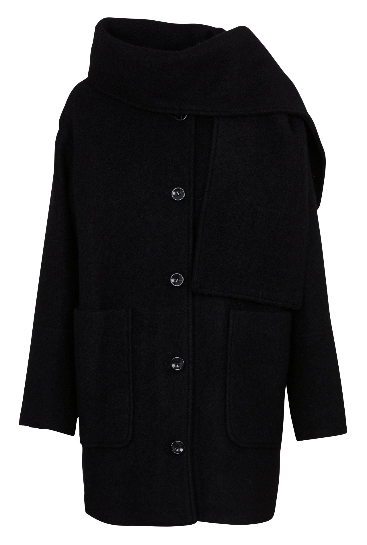 Oversized jas van een gerecyclede wolmix LA FEE MARABOUTEE Zwart