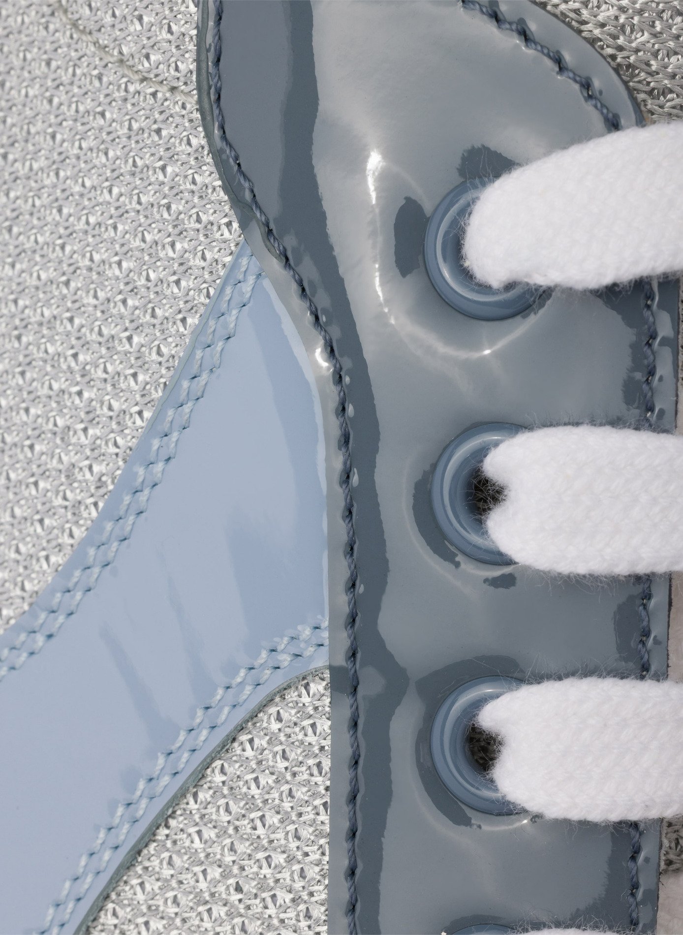 Sneakers prada america’s cup en cuir verni et tiss PRADA Bleu