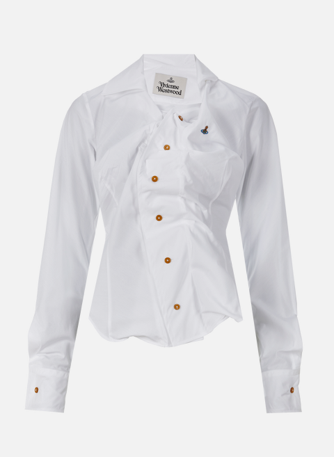 قميص من قماش البوبلين القطني باللون الأبيض vivienne westwood 