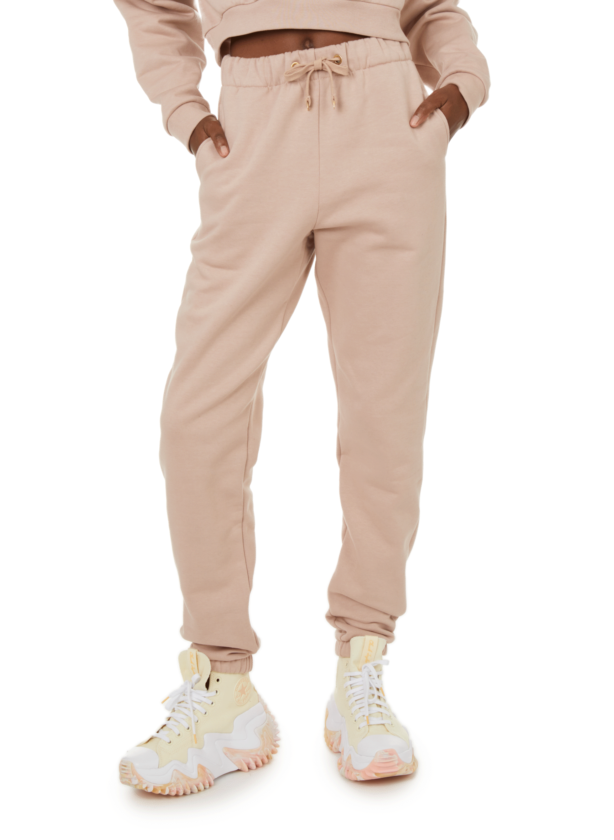 THE SOCIAL SUNDAY Pantalon de jogging en coton  Rose