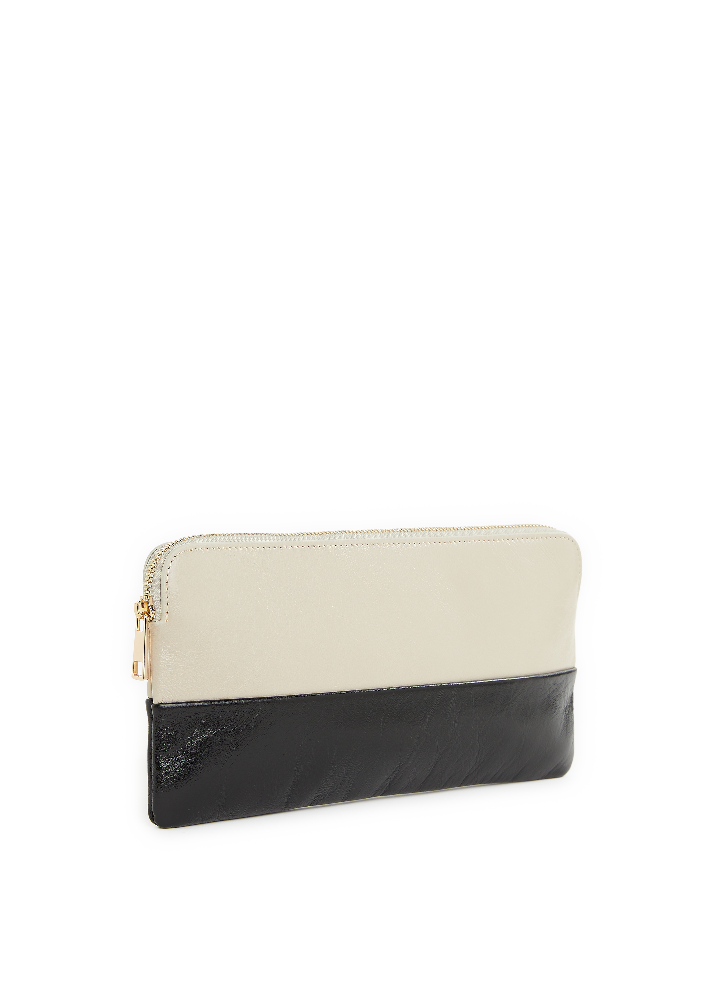 Two-tone leather clutch Multicolour