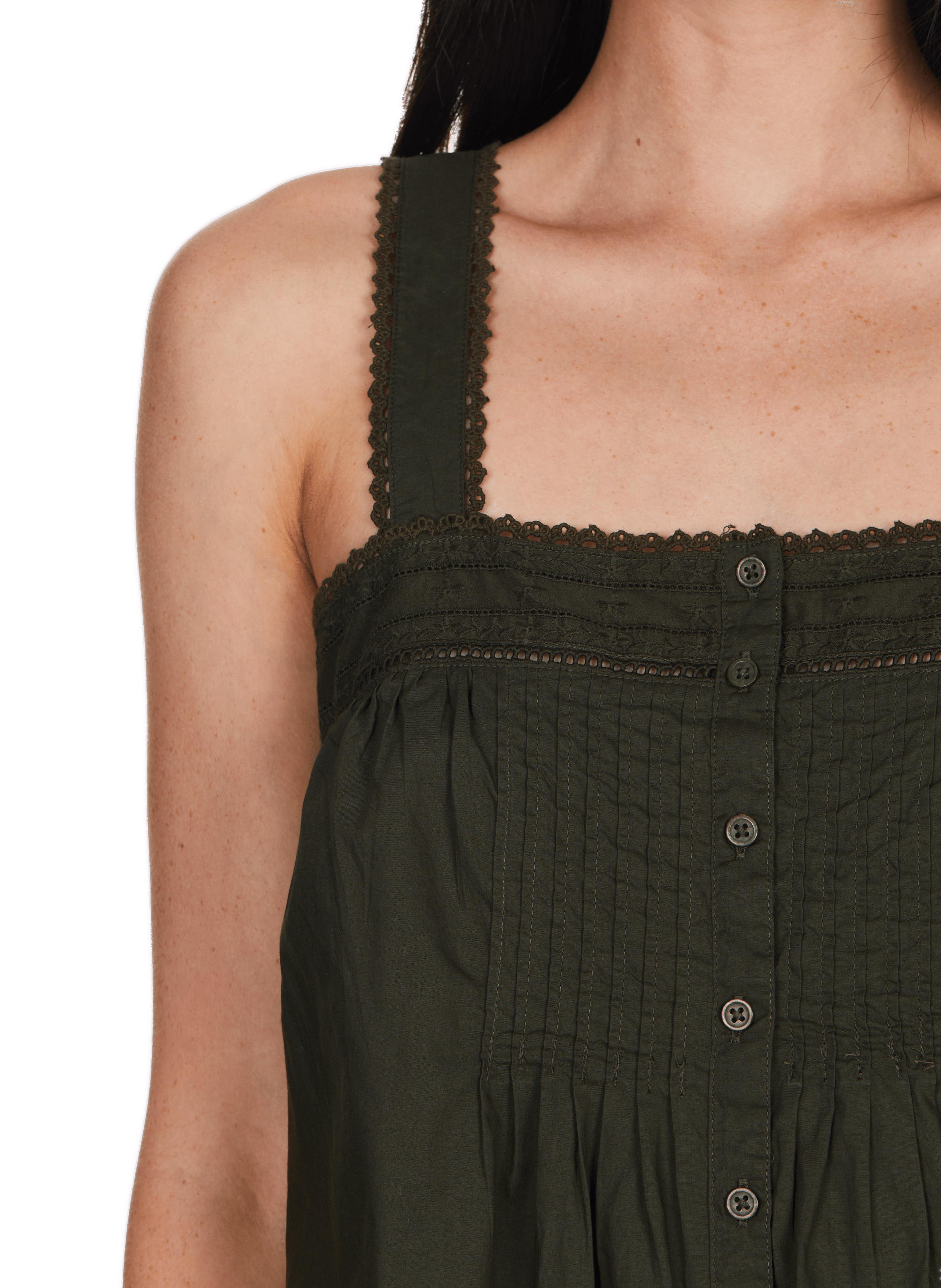 Camicetta con ricamo in cotone Blu