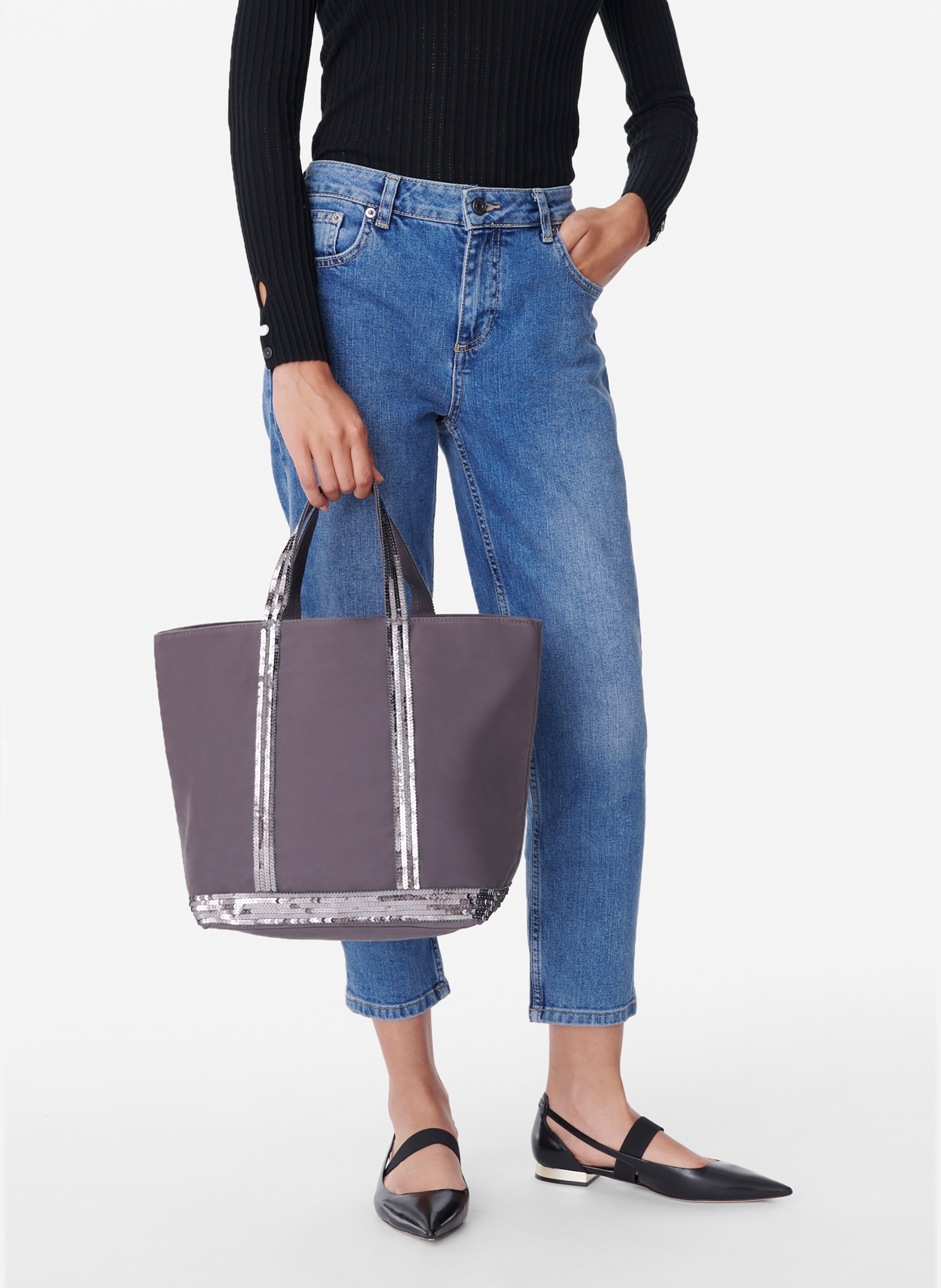 Cabas m en toile VANESSA BRUNO Gris