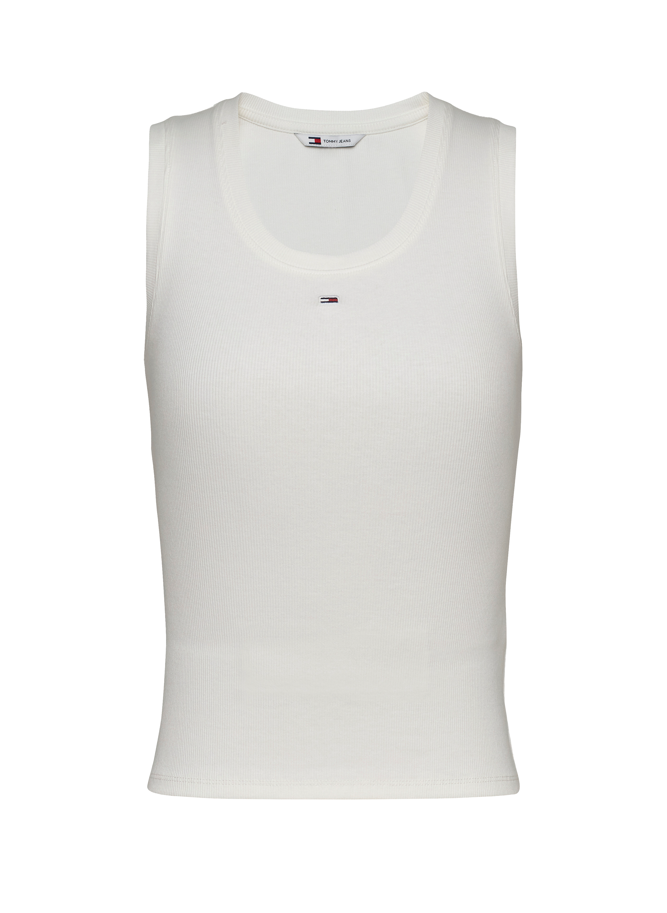 Ribbed cotton top TOMMY HILFIGER White