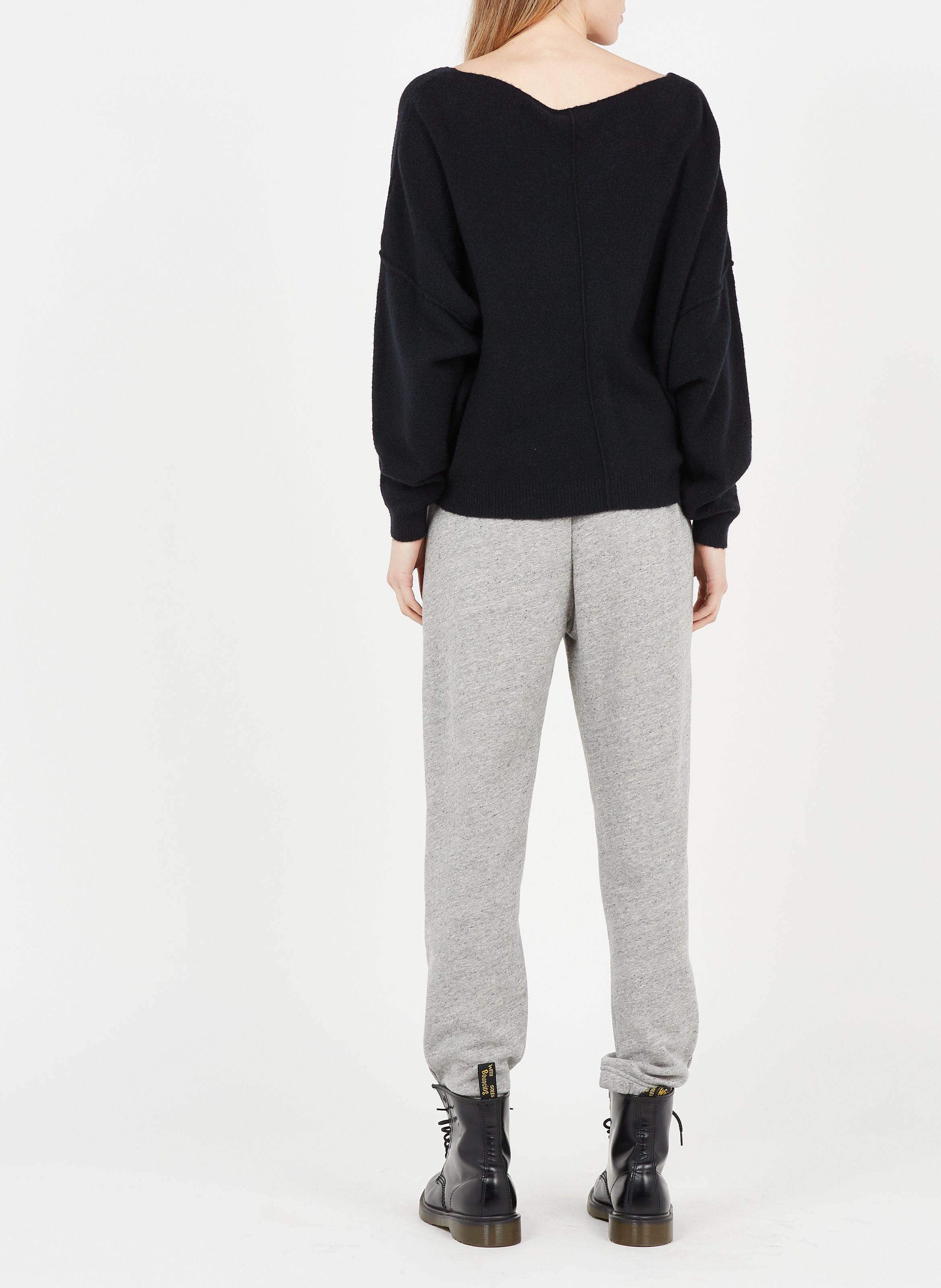 Pull col bateau en laine mélangée damsville AMERICAN VINTAGE Noir