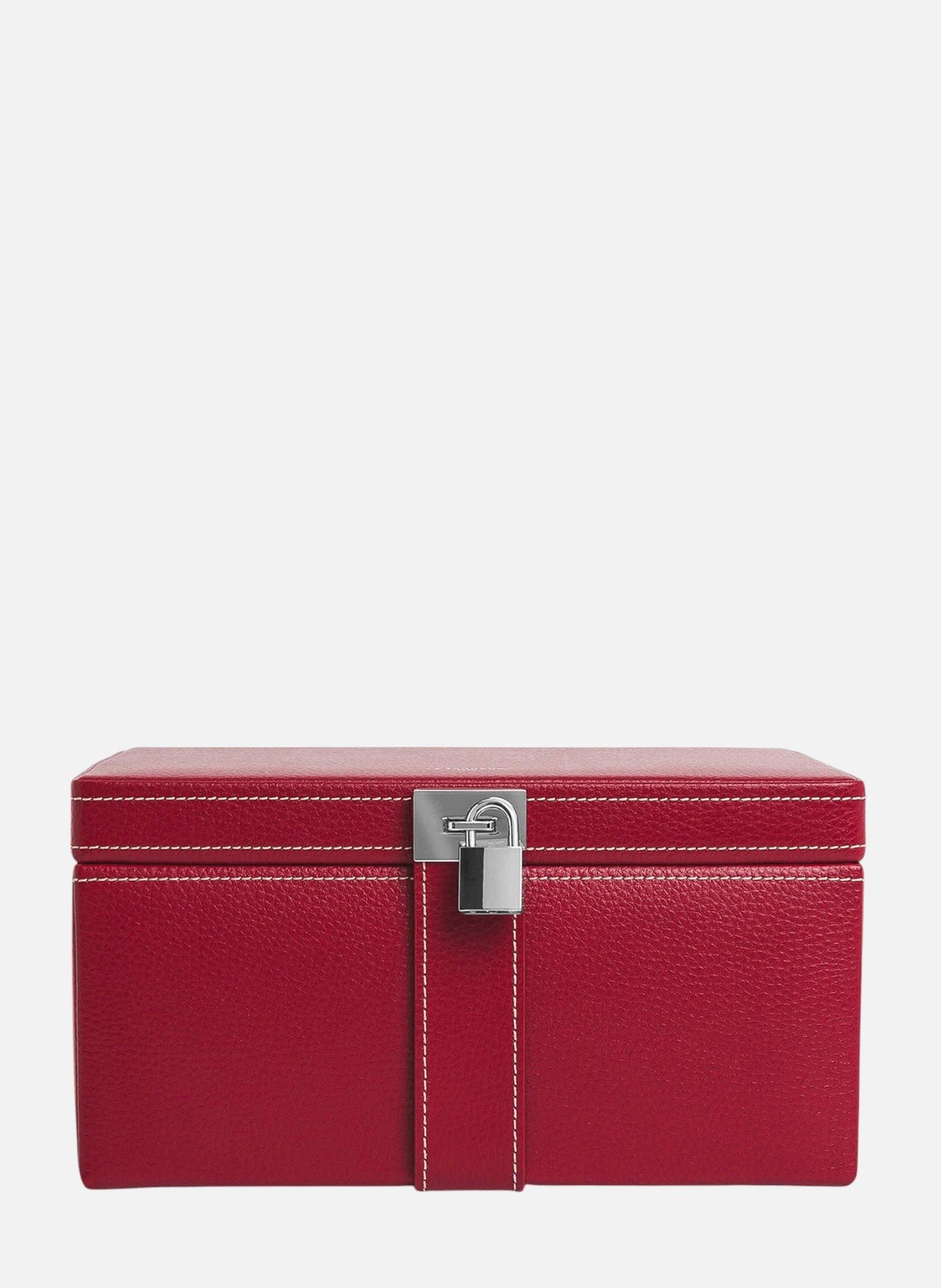 Grande boite à bijoux en cuir RougeLE TANNEUR