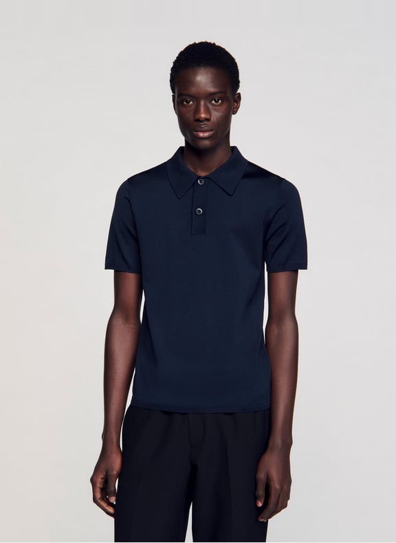 Polo regular fit Bleu by SANDRO SANDRO Polo regular fit Bleu